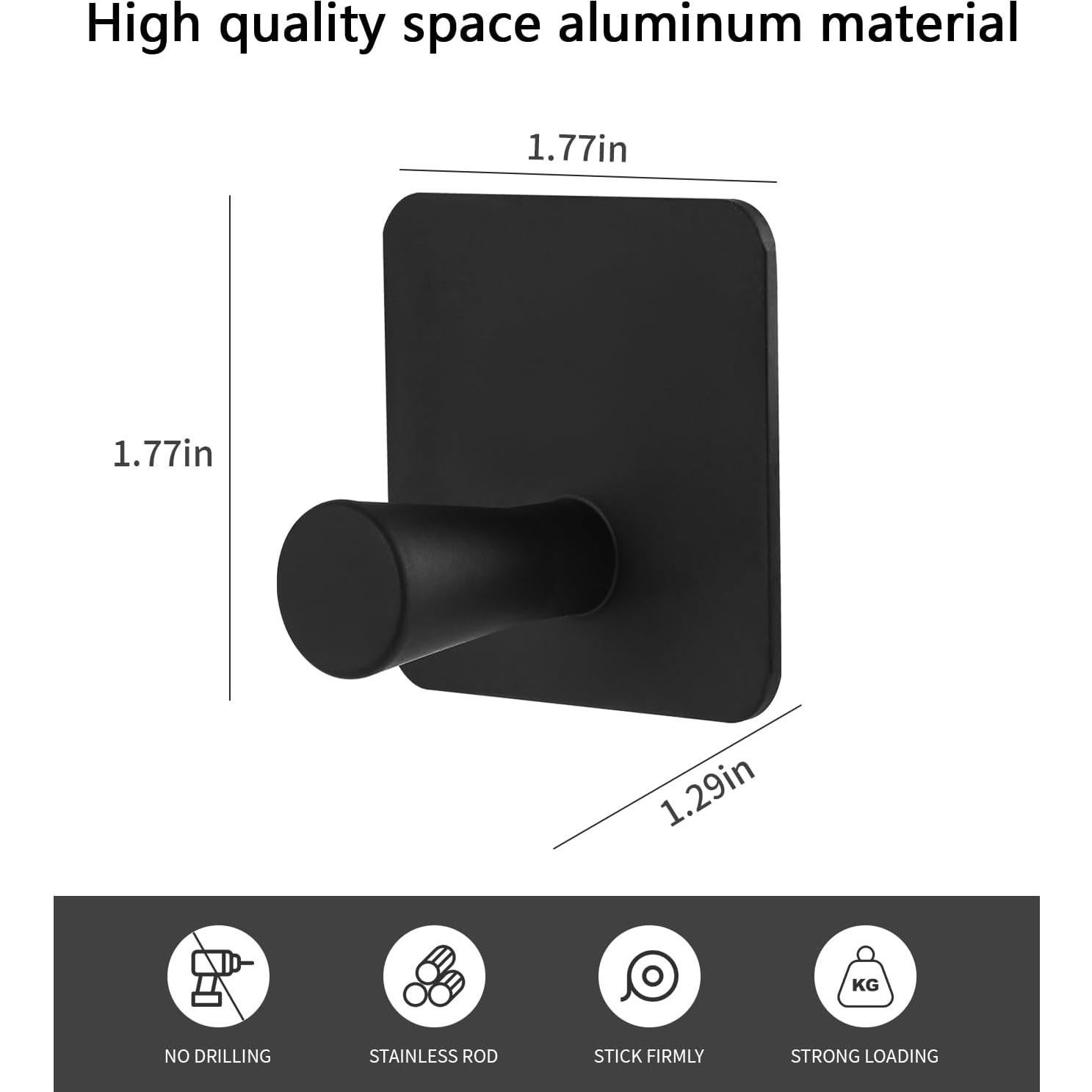 Ganchos Adhesivos Paoli Alta Resistencia 4PC Negro