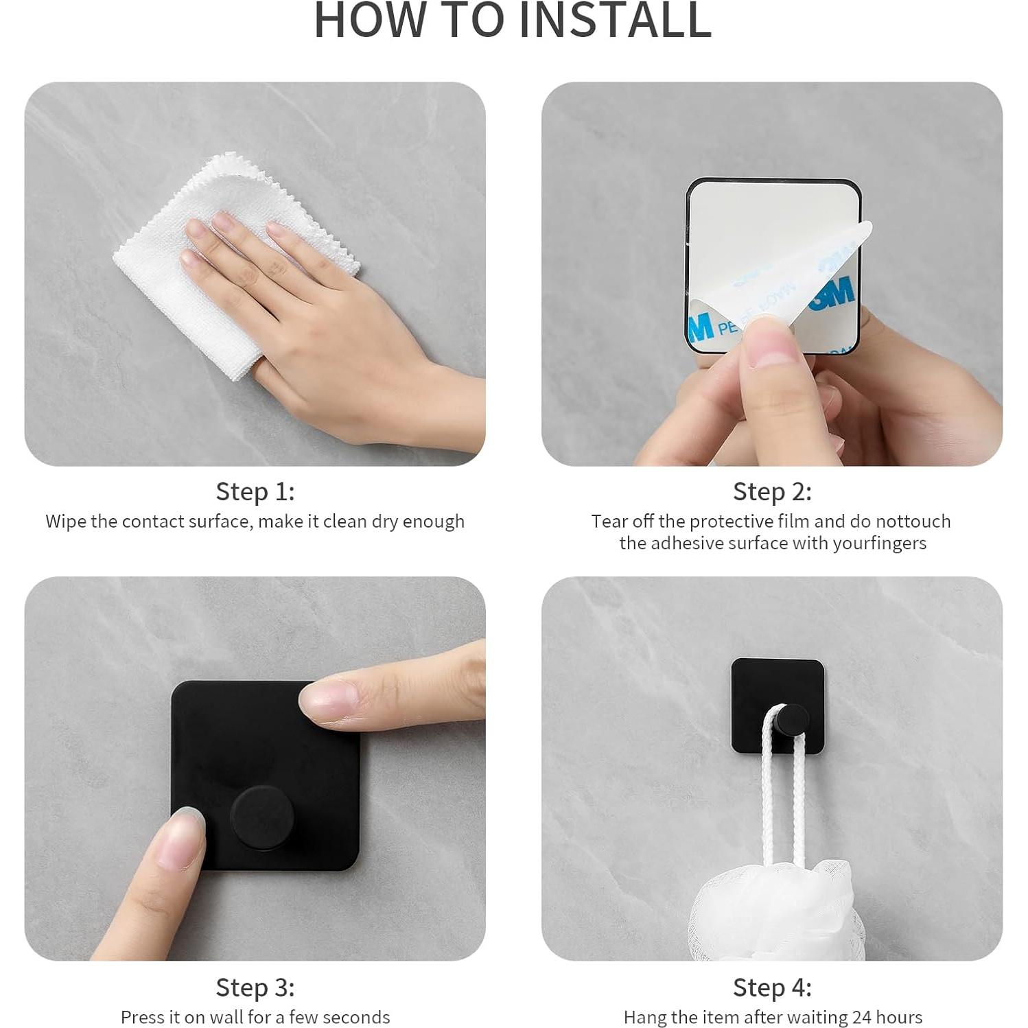 Ganchos Adhesivos Paoli Alta Resistencia 4PC Negro