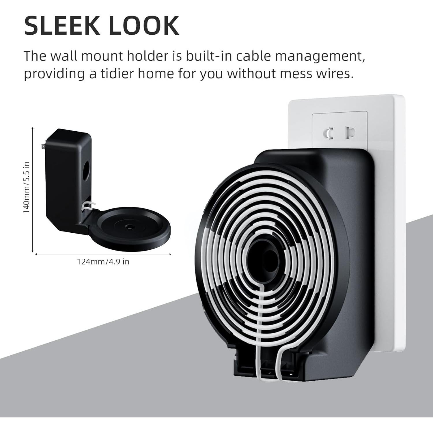 Soporte de Montaje en Pared AFGHOA para Echo Dot 5ta/4ta Gen, Negro