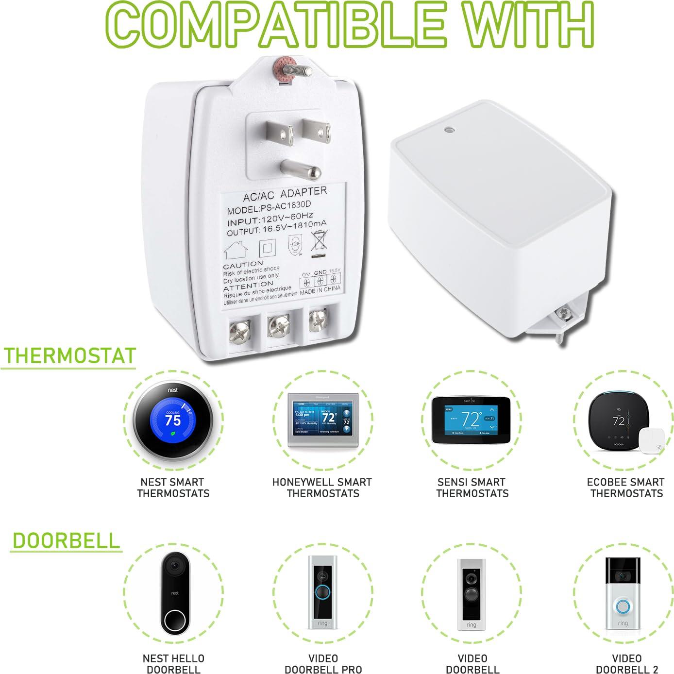 Transformador Enchufable 16.5V 1810mA EPLZON para Termostatos y Timbres