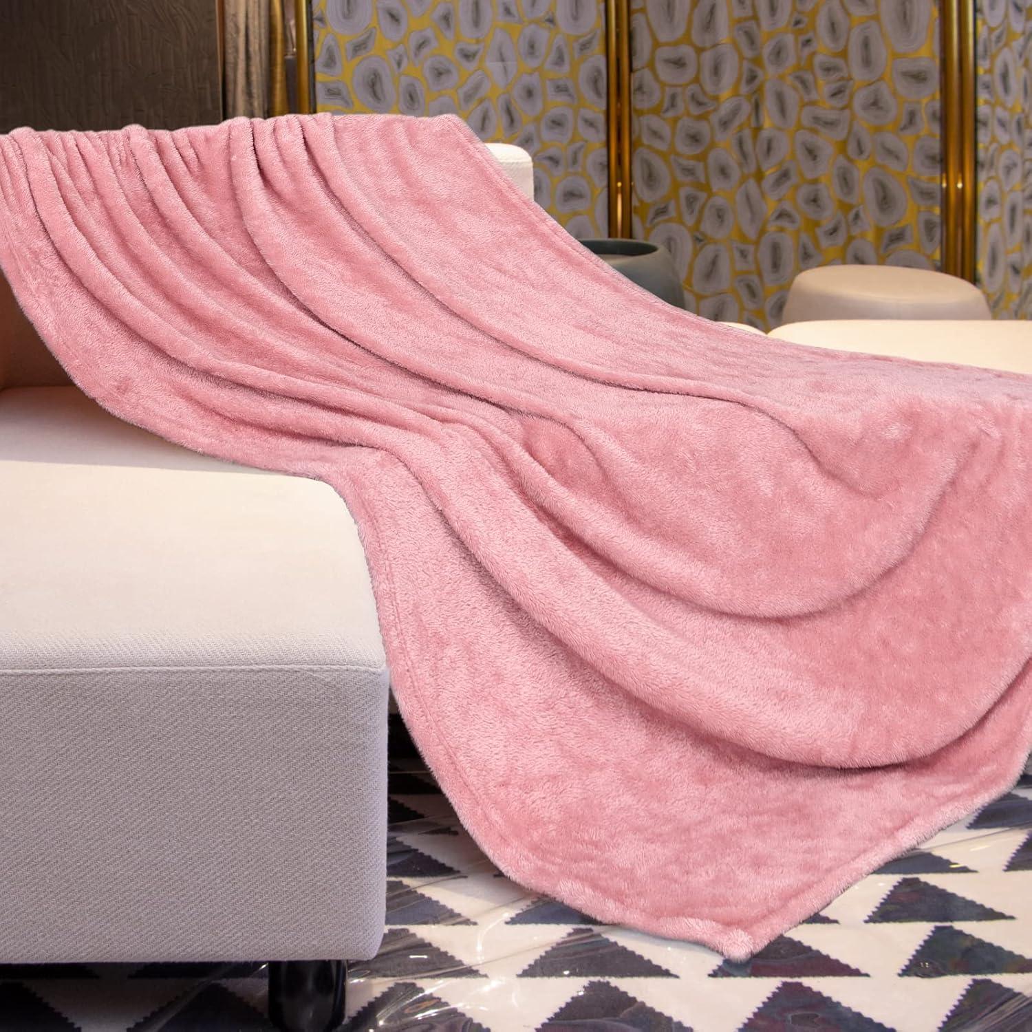 Manta Rosa MUGD 130x150cm Suave Micro Forro para Hogar