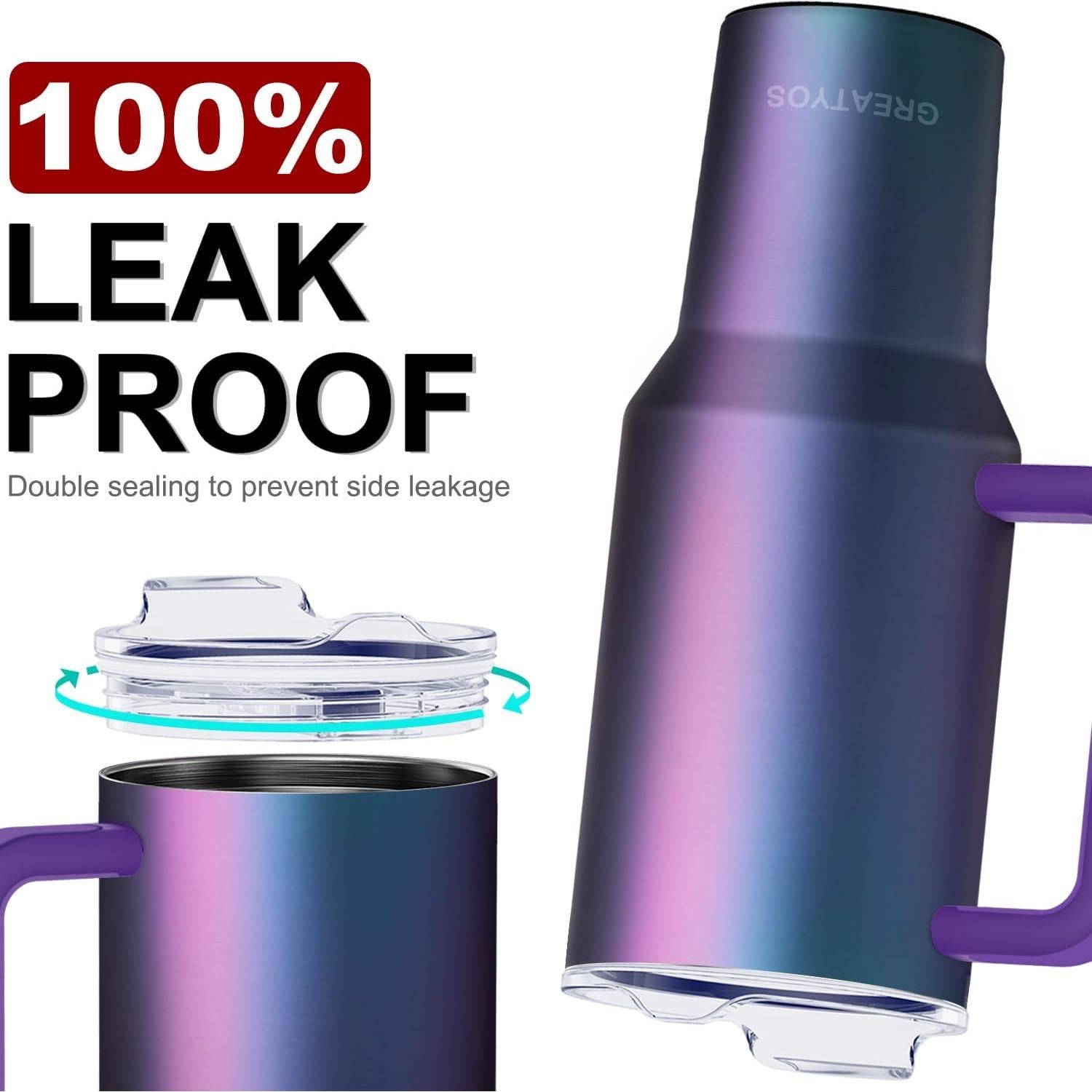 Taza aislada de 40 oz Greatyos con tapa y popote Aurora