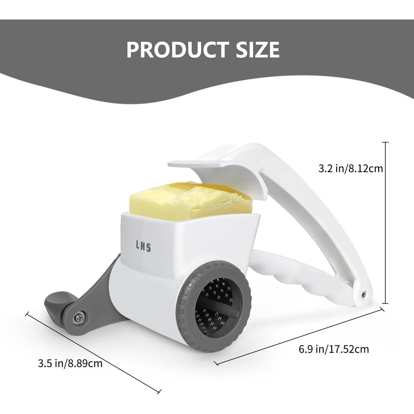Rallador de Queso Manual LHS con Manivela de Acero Inoxidable