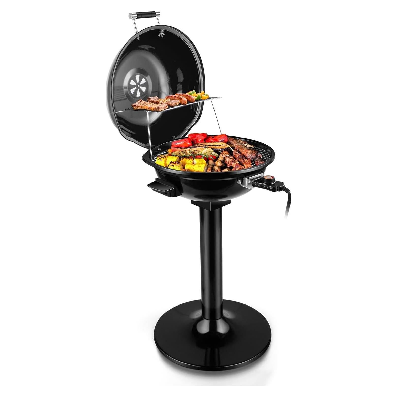 Parrilla Eléctrica Techwood para Exterior 1600W con Soporte