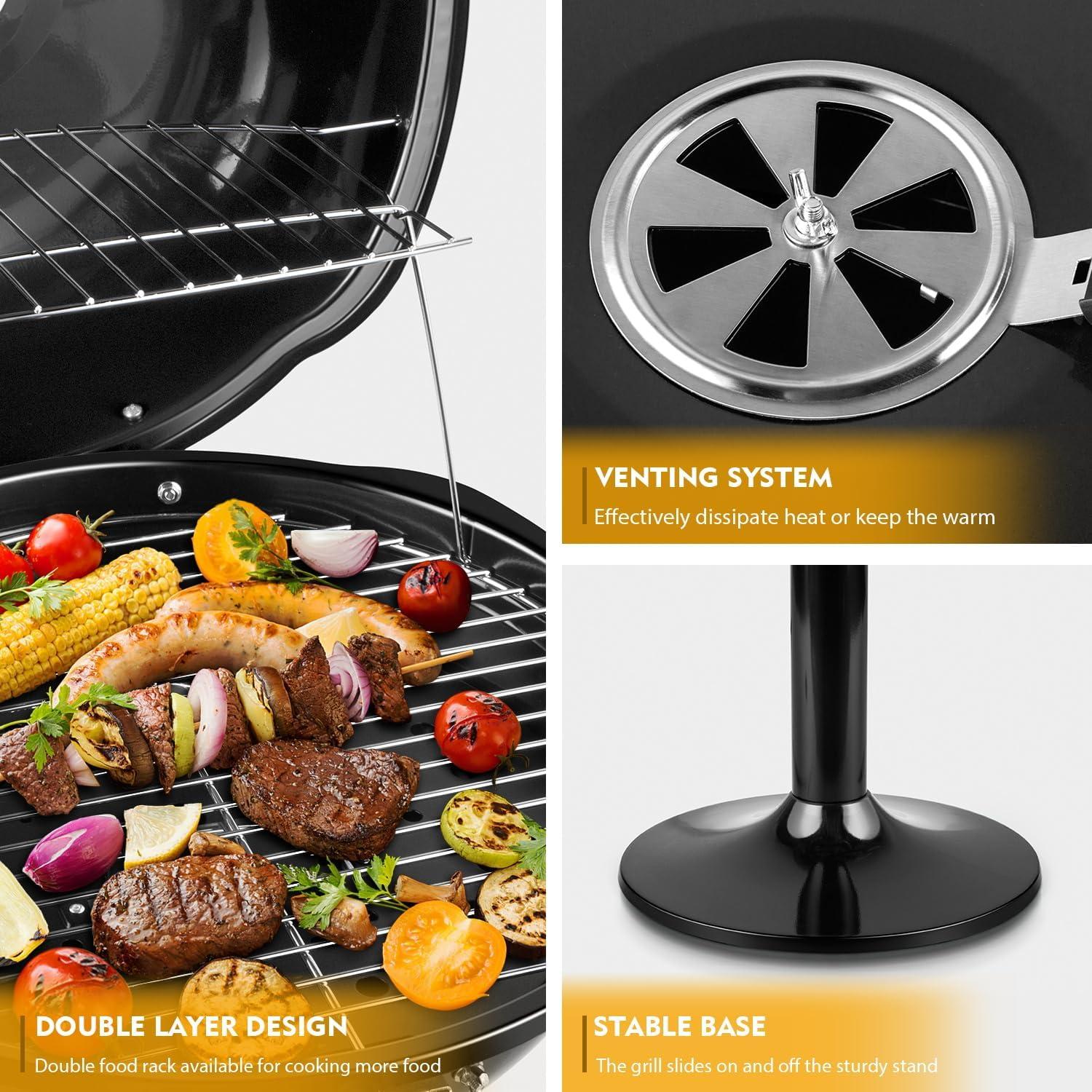 Parrilla Eléctrica Techwood para Exterior 1600W con Soporte