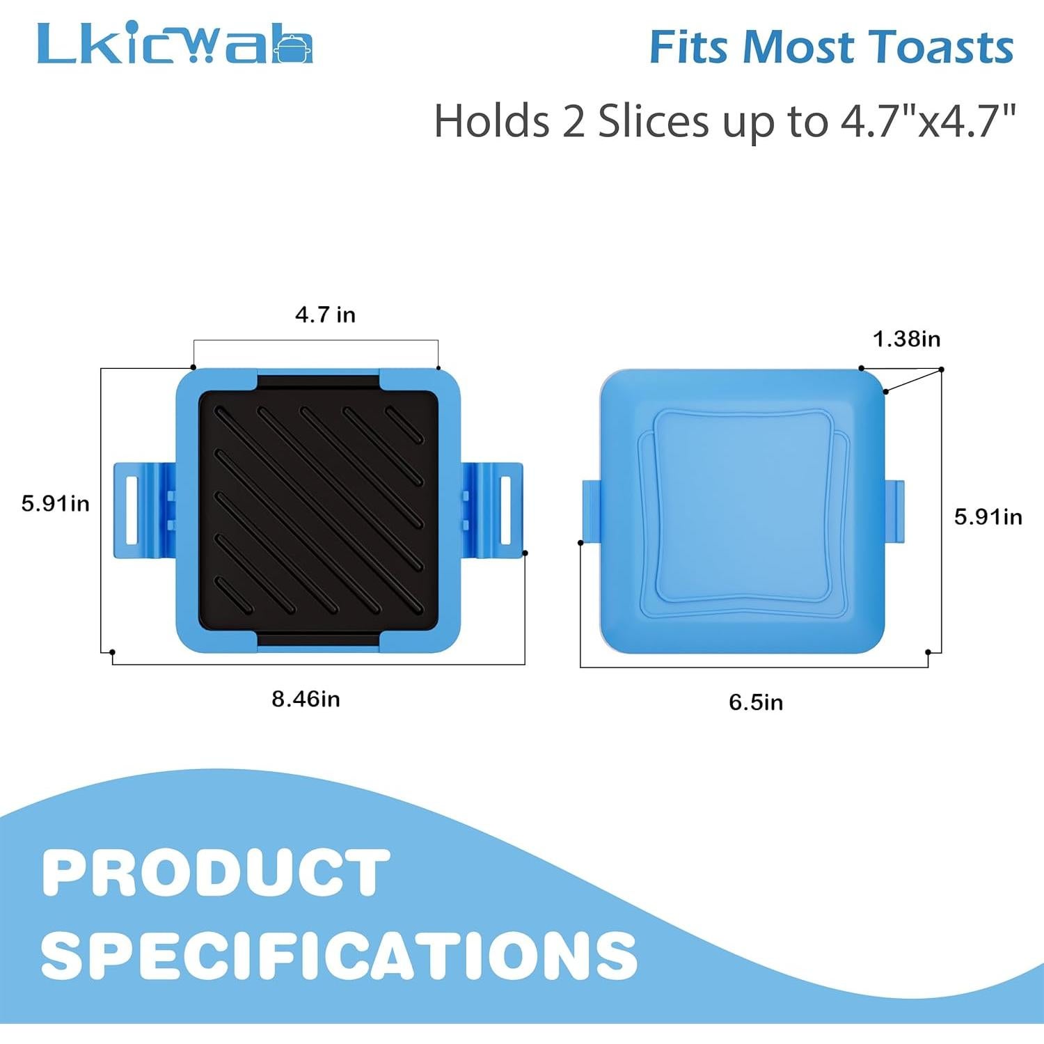 Grill de Sándwich Lkicwah Azul 15.24 cm Apto Microondas