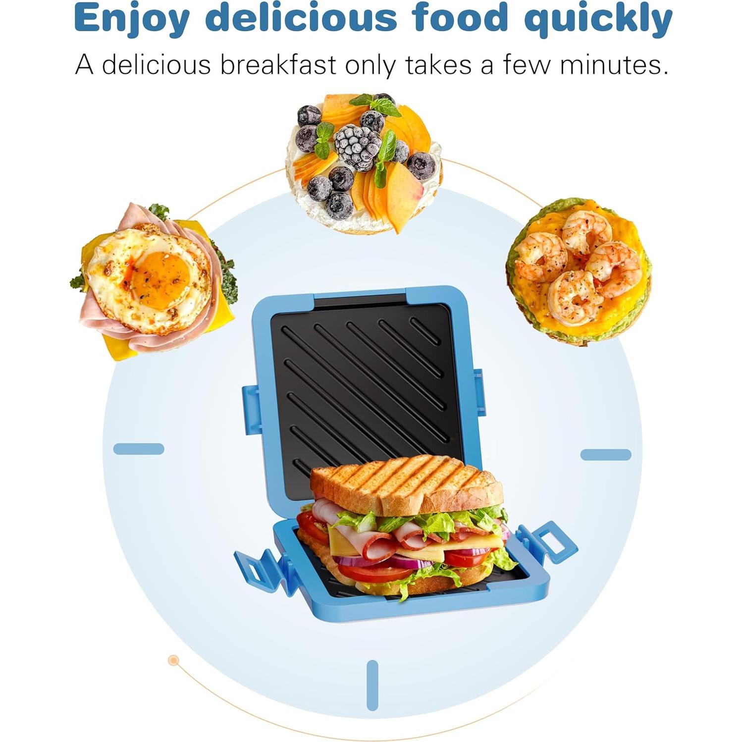 Grill de Sándwich Lkicwah Azul 15.24 cm Apto Microondas