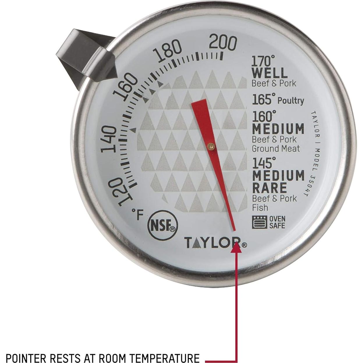 Termómetro de Cocina Analógico Taylor 3504 Acero Inoxidable 5 cm