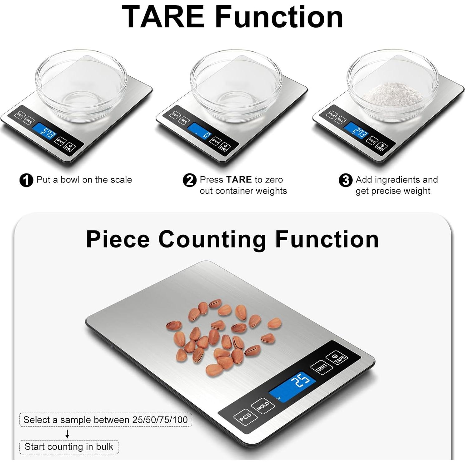 Báscula de Cocina Digital Fuzion K2025, 10kg, 7 Unidades