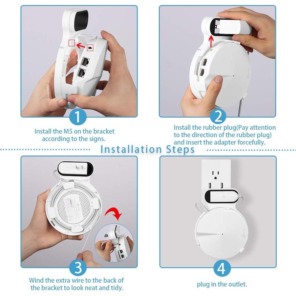 Soporte de Pared para TP-Link Deco M5 - Ahorra Espacio (Paquete de 3)