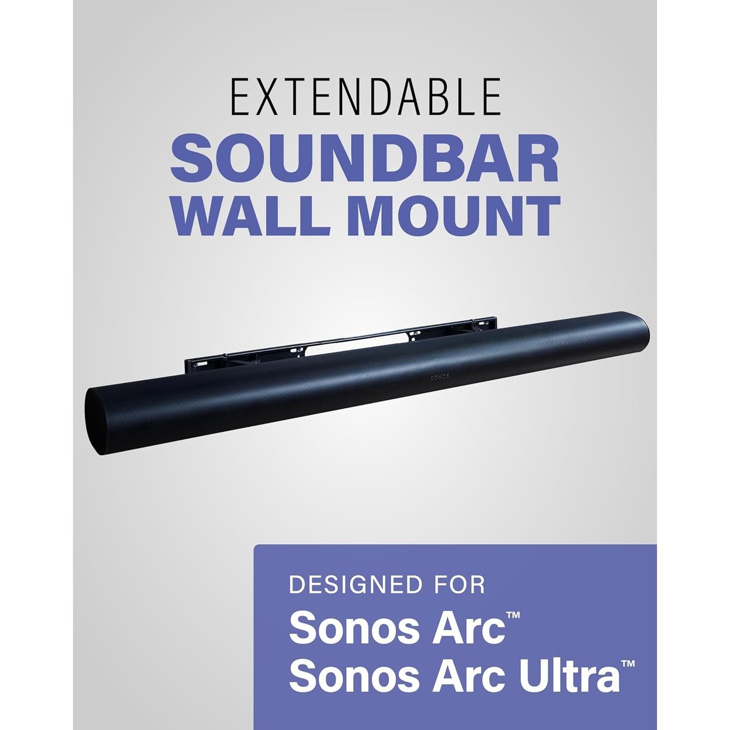 Soporte de pared para barra de sonido SANUS OSSAWM1-B2 - Ajustable 12.7 cm - Negro