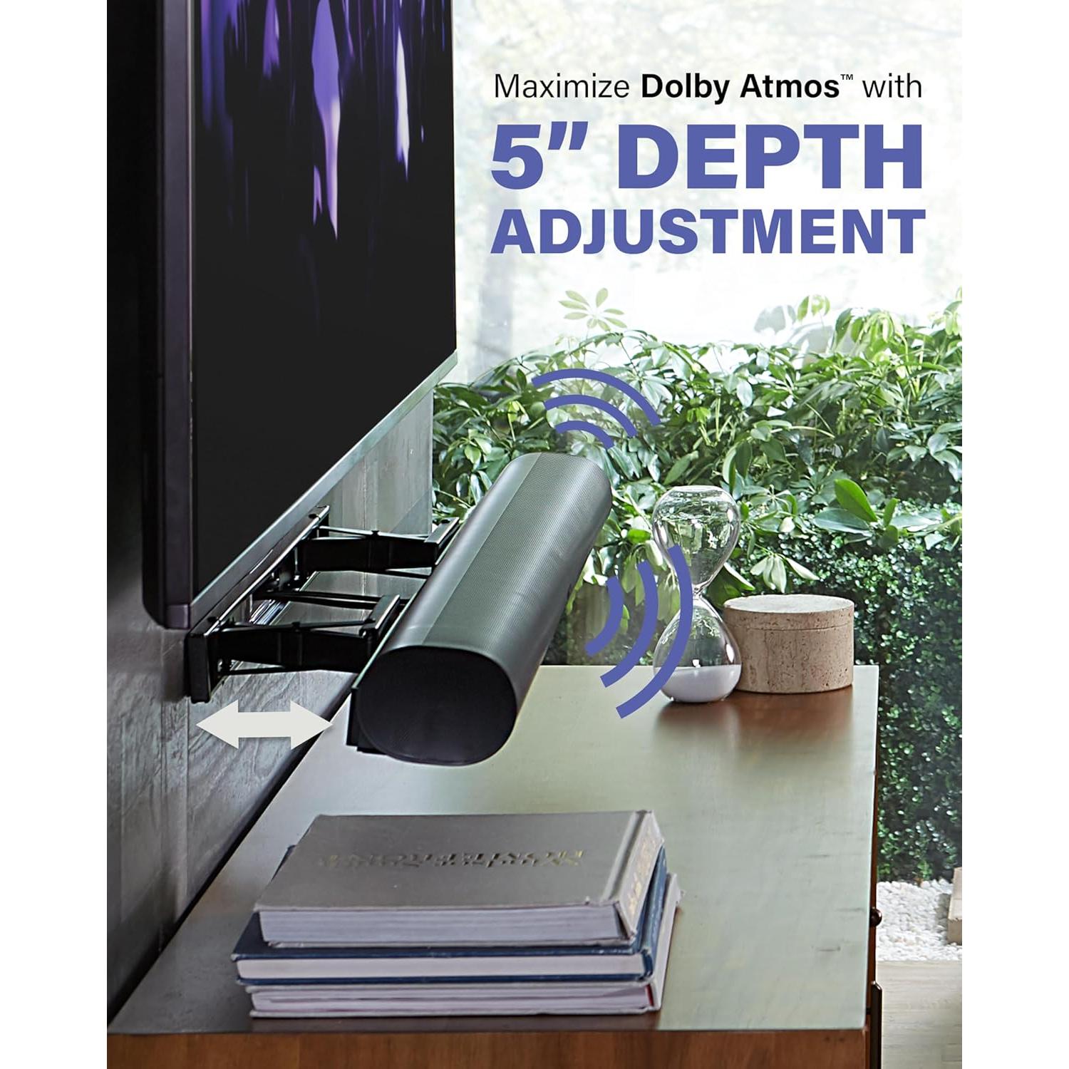 Soporte de pared para barra de sonido SANUS OSSAWM1-B2 - Ajustable 12.7 cm - Negro