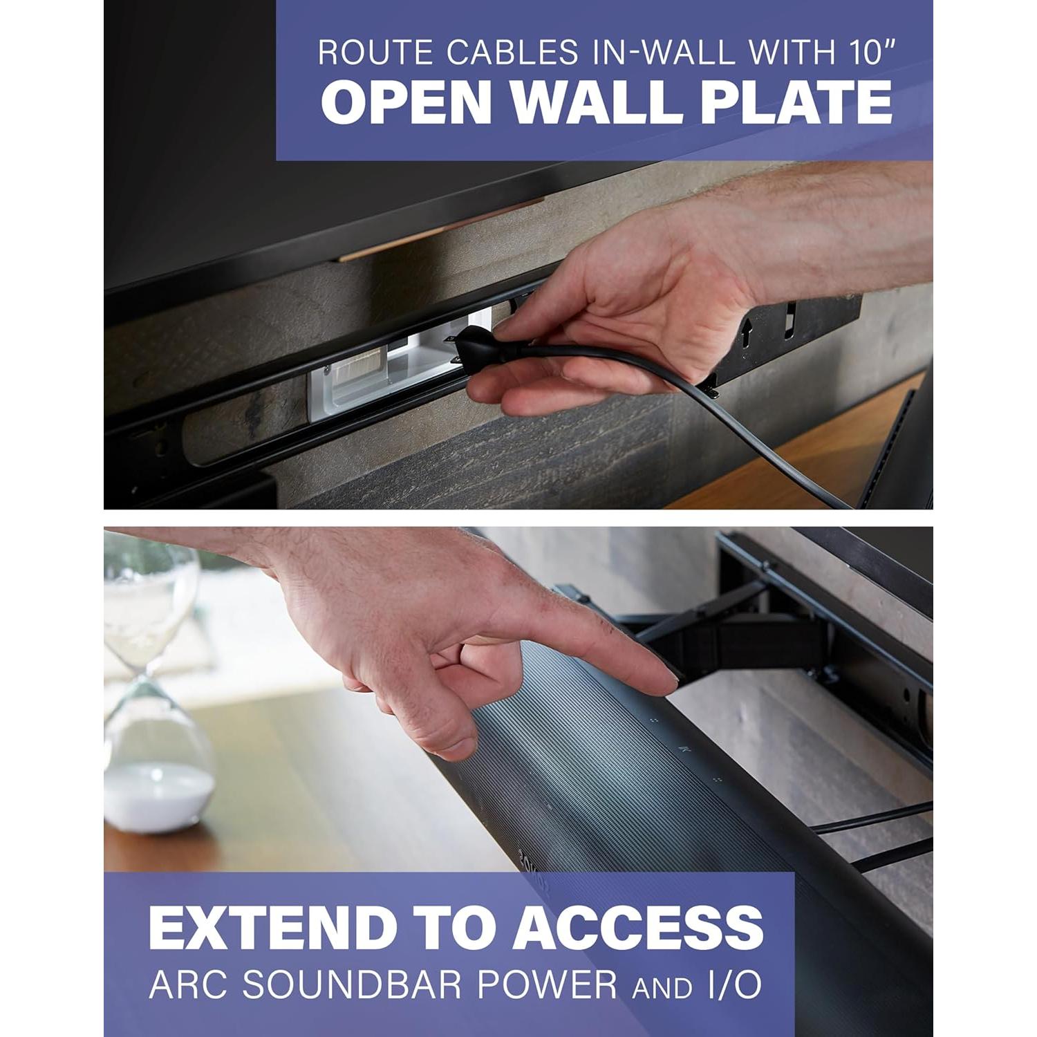 Soporte de pared para barra de sonido SANUS OSSAWM1-B2 - Ajustable 12.7 cm - Negro