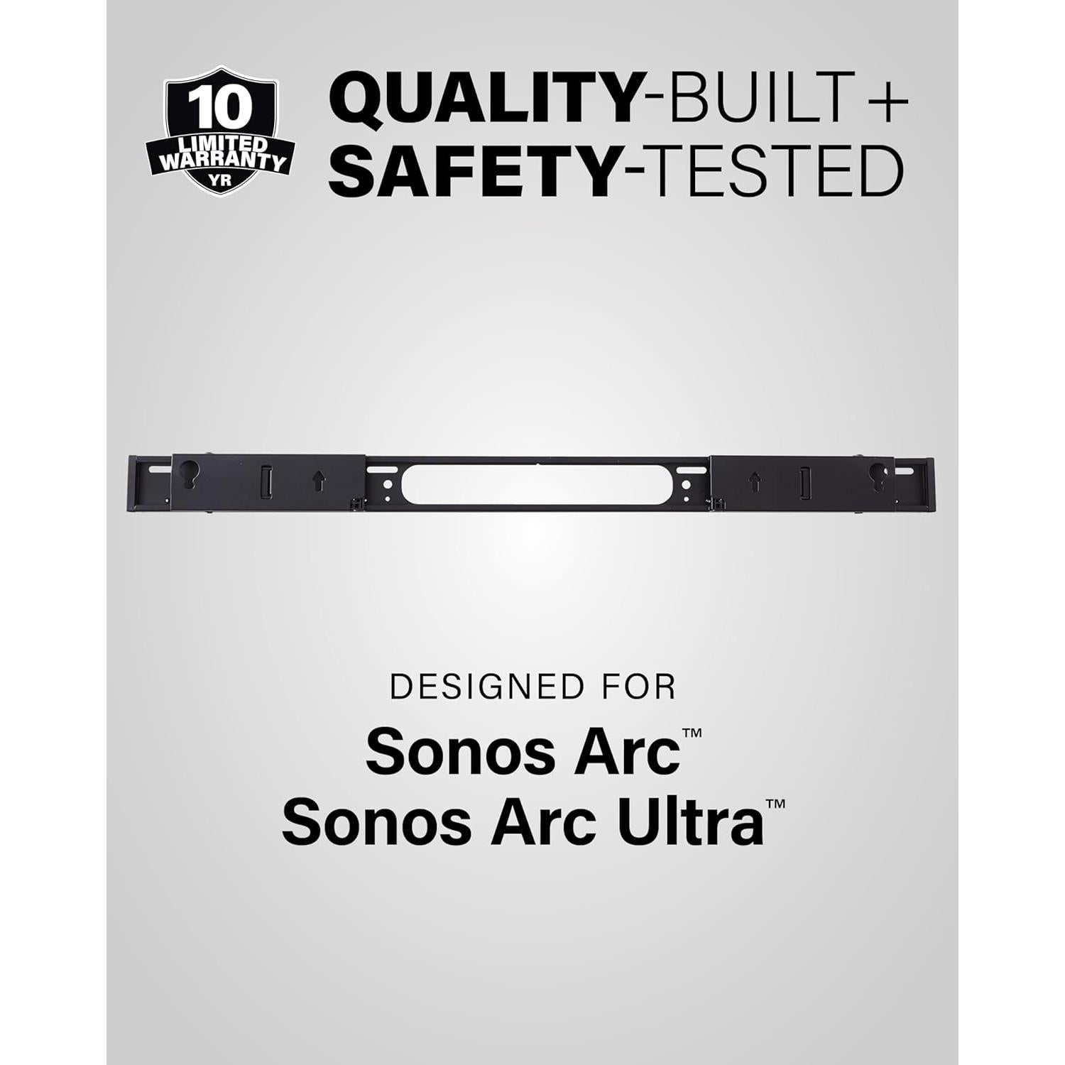 Soporte de pared para barra de sonido SANUS OSSAWM1-B2 - Ajustable 12.7 cm - Negro