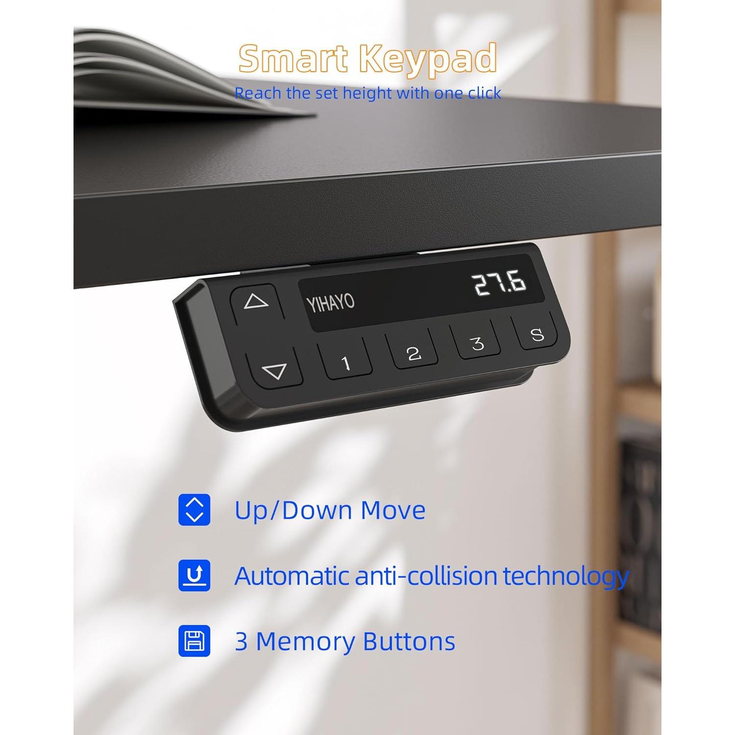 Marco de Escritorio de Pie YIHAYO Ajustable Negro 70-115 cm