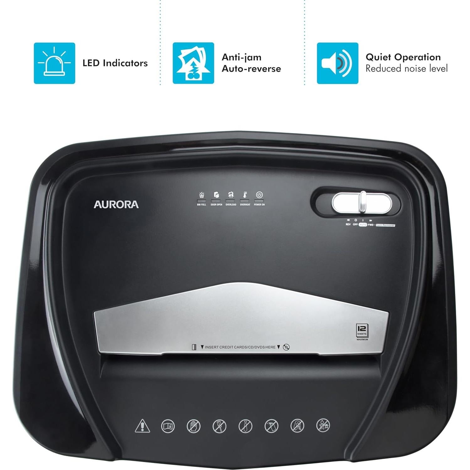 Desgarrador de papel y CD Aurora AU1210ME micro-corte 12 hojas