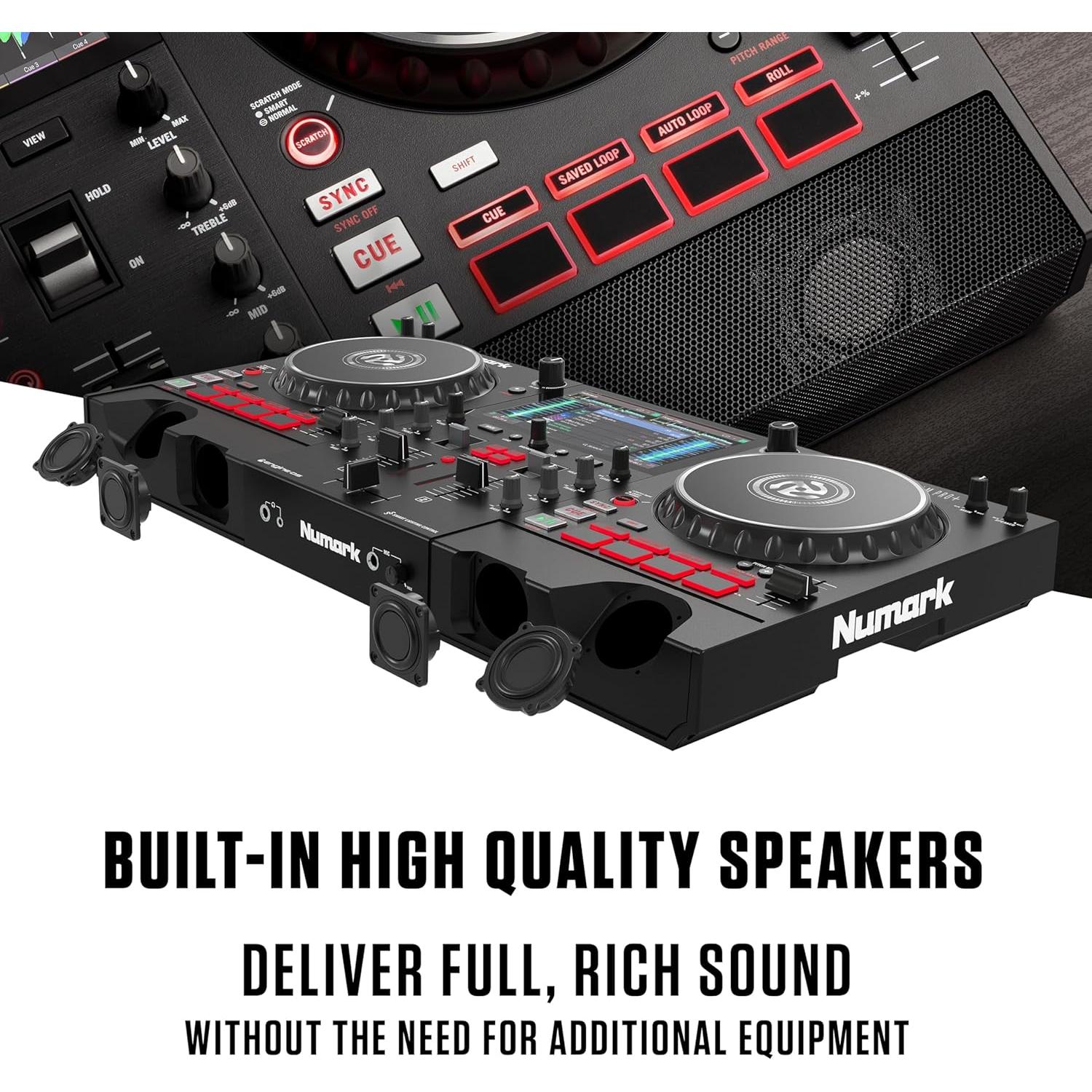 Controlador DJ Numark Mixstream Pro+ 2 decks con altavoces