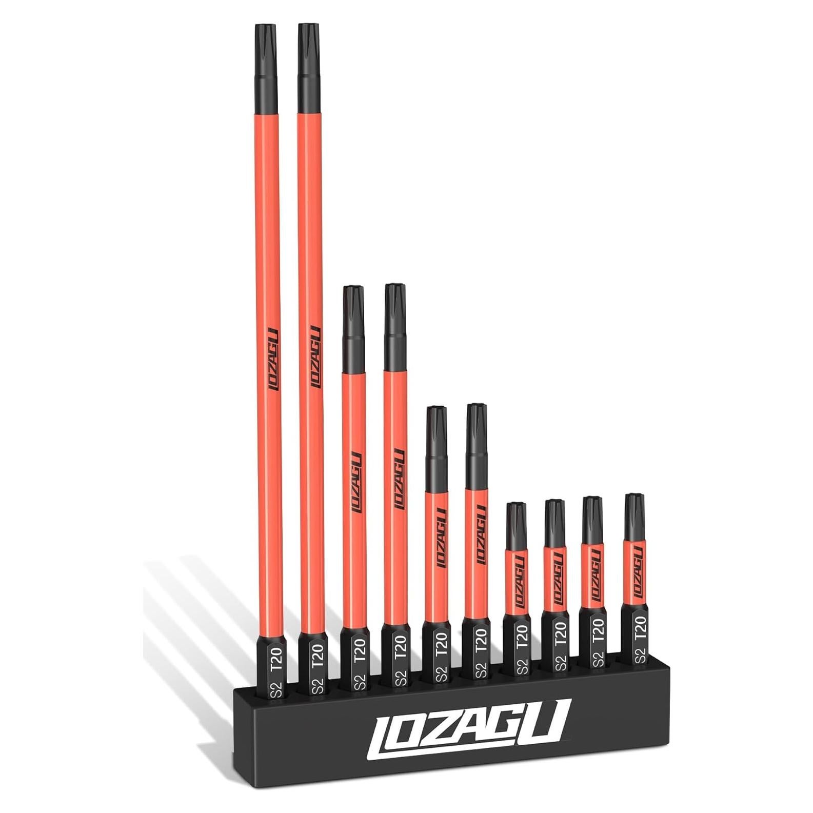 Juego de 10 Puntas Torx T20 Magnéticas LOZAGU 50-152mm