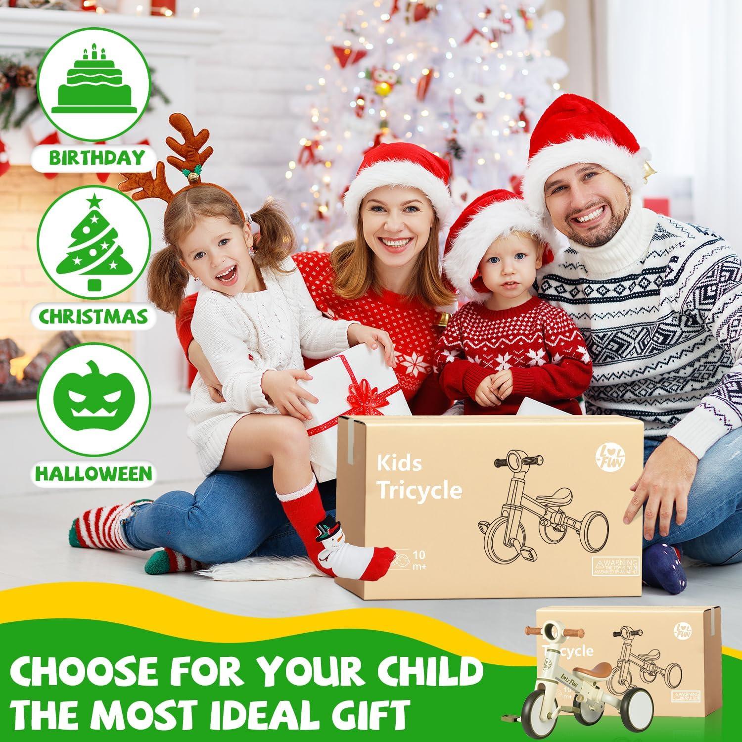 Bicicleta de Equilibrio 4 en 1 LOL-FUN para Niños 1-4 Años