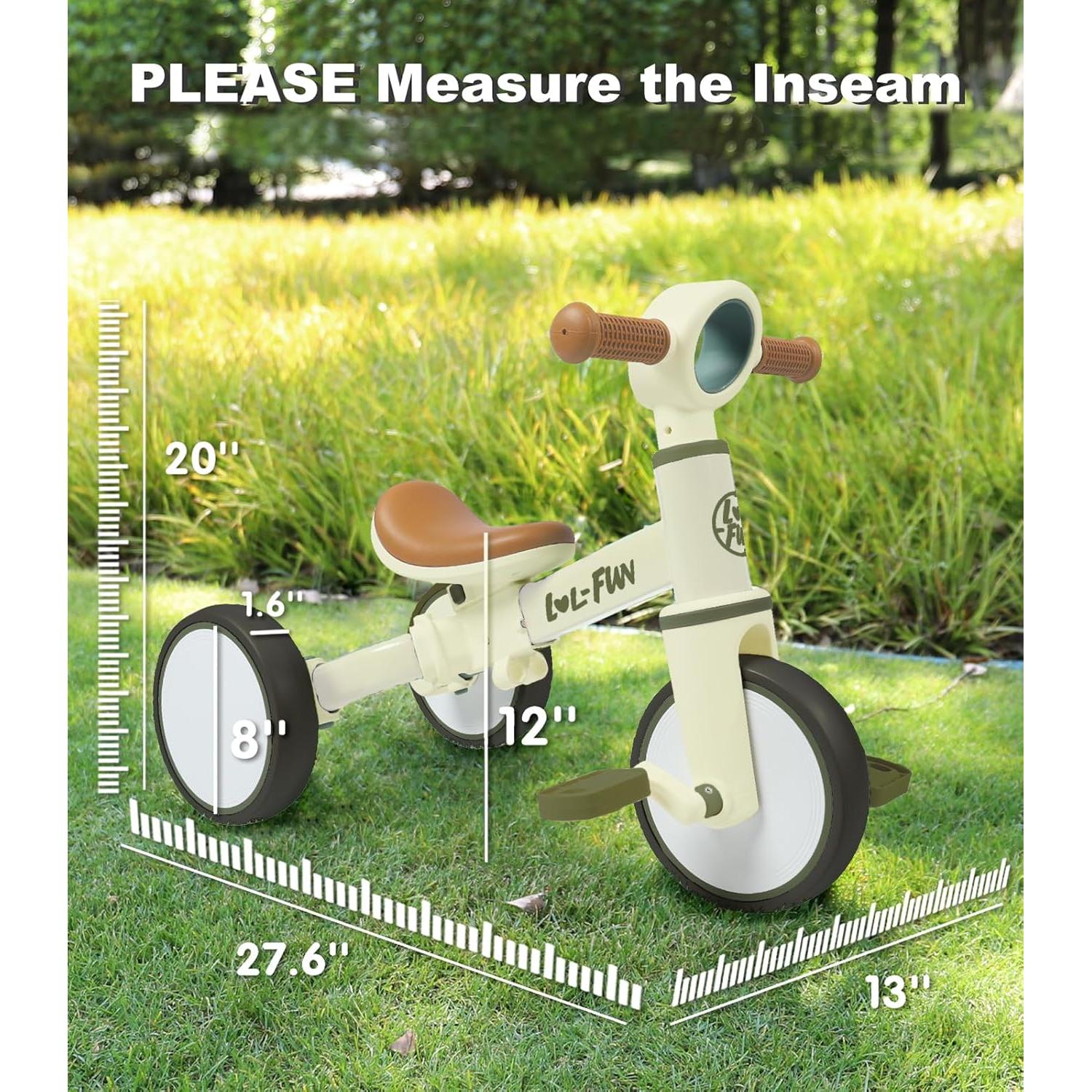 Bicicleta de Equilibrio 4 en 1 LOL-FUN para Niños 1-4 Años