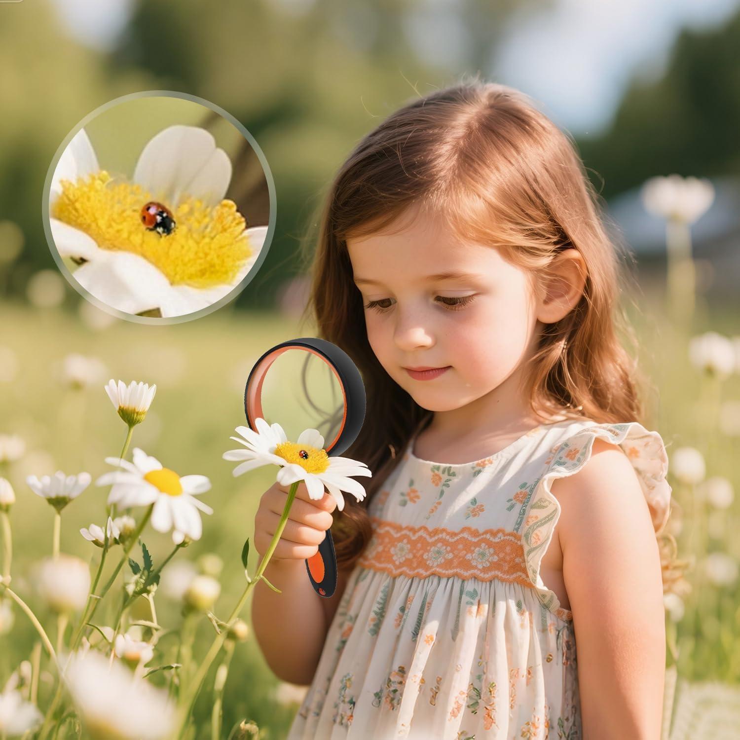 Lupa de Mano MODOWEY 10x 75mm Irrompible Naranja - Paquete de 4