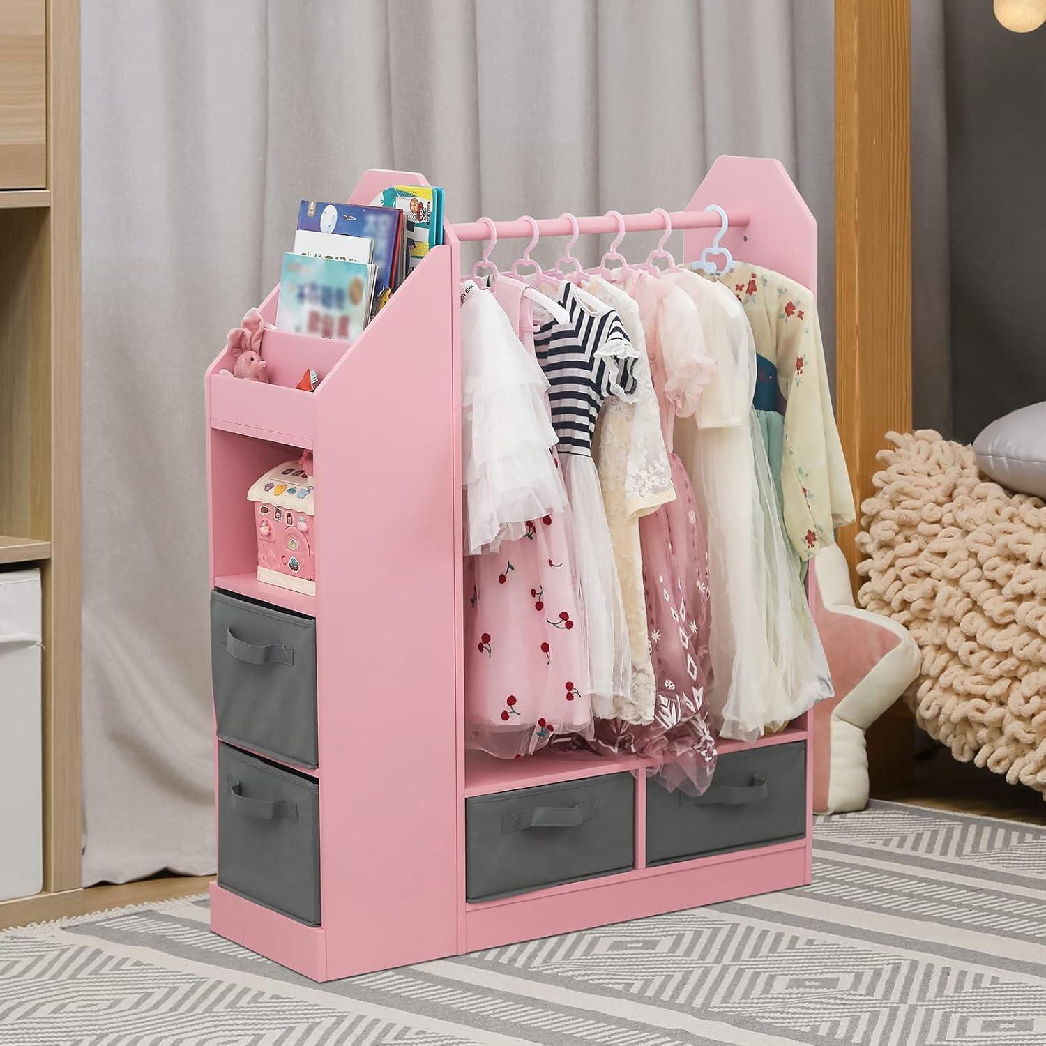 Vestidor Infantil Karl Home con Espejo Rosa 107 cm