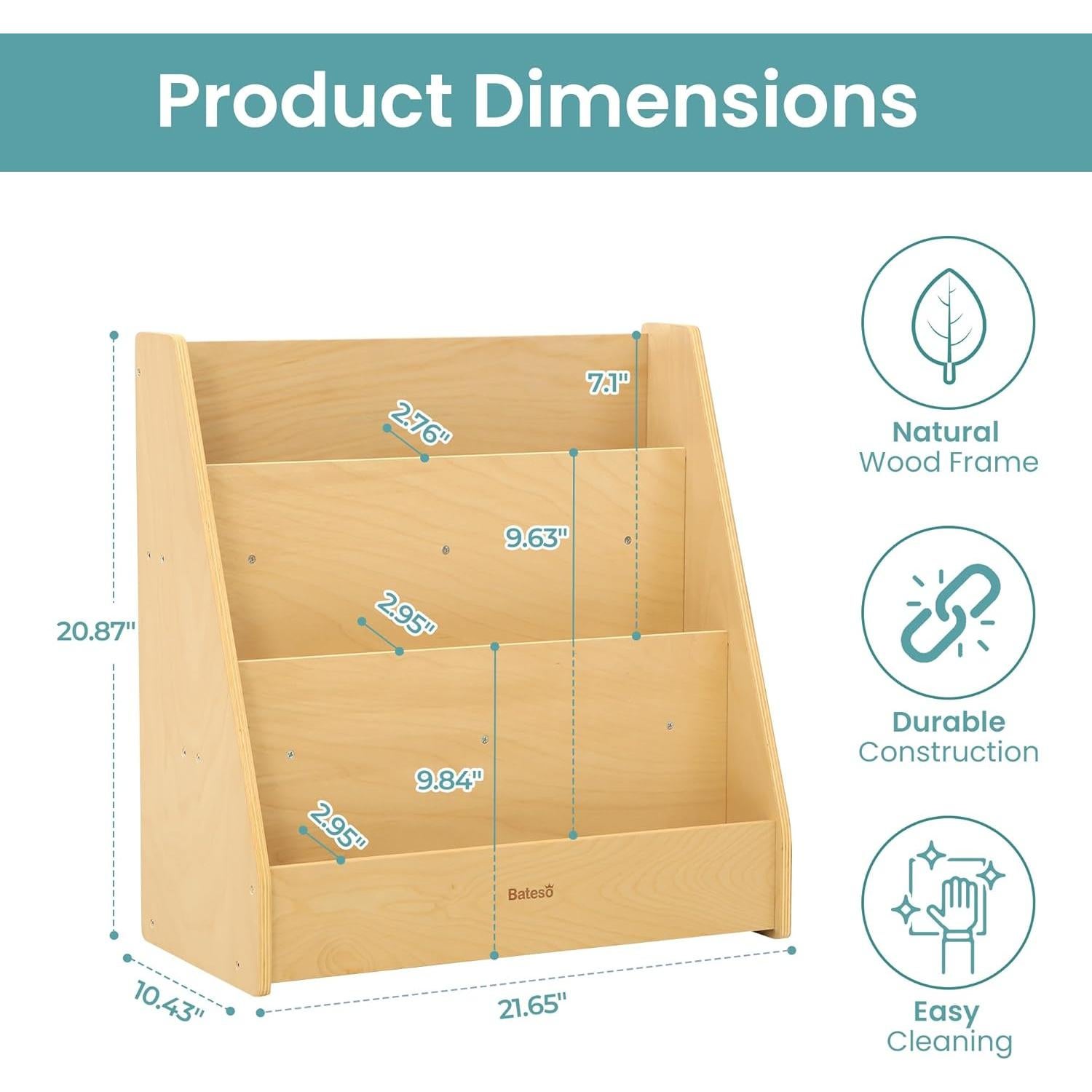 Estantería Montessori Bateso 3 Niveles Madera Infantil