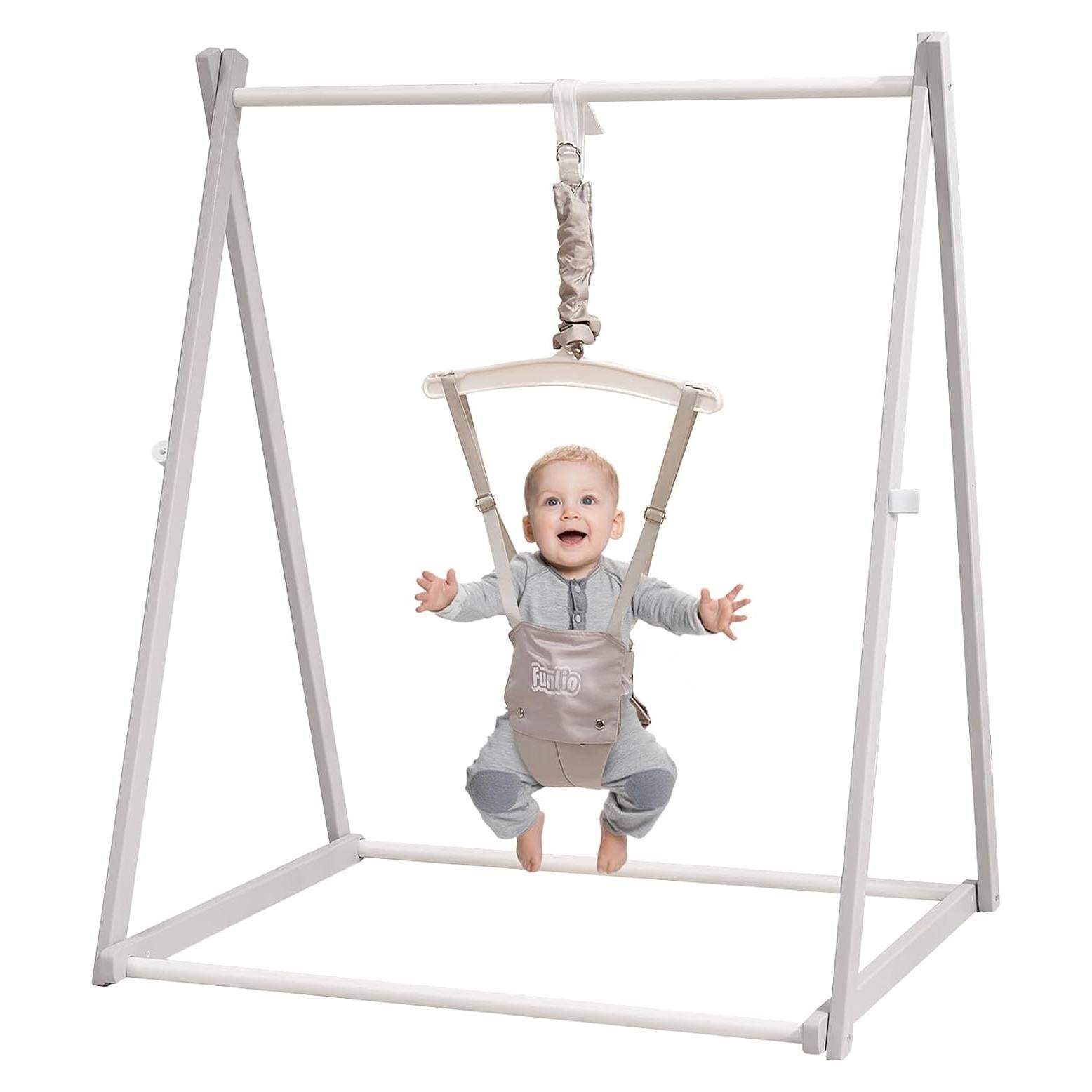 Saltador de Madera Montessori FUNLIO Ajustable 6-36 Meses - Gris
