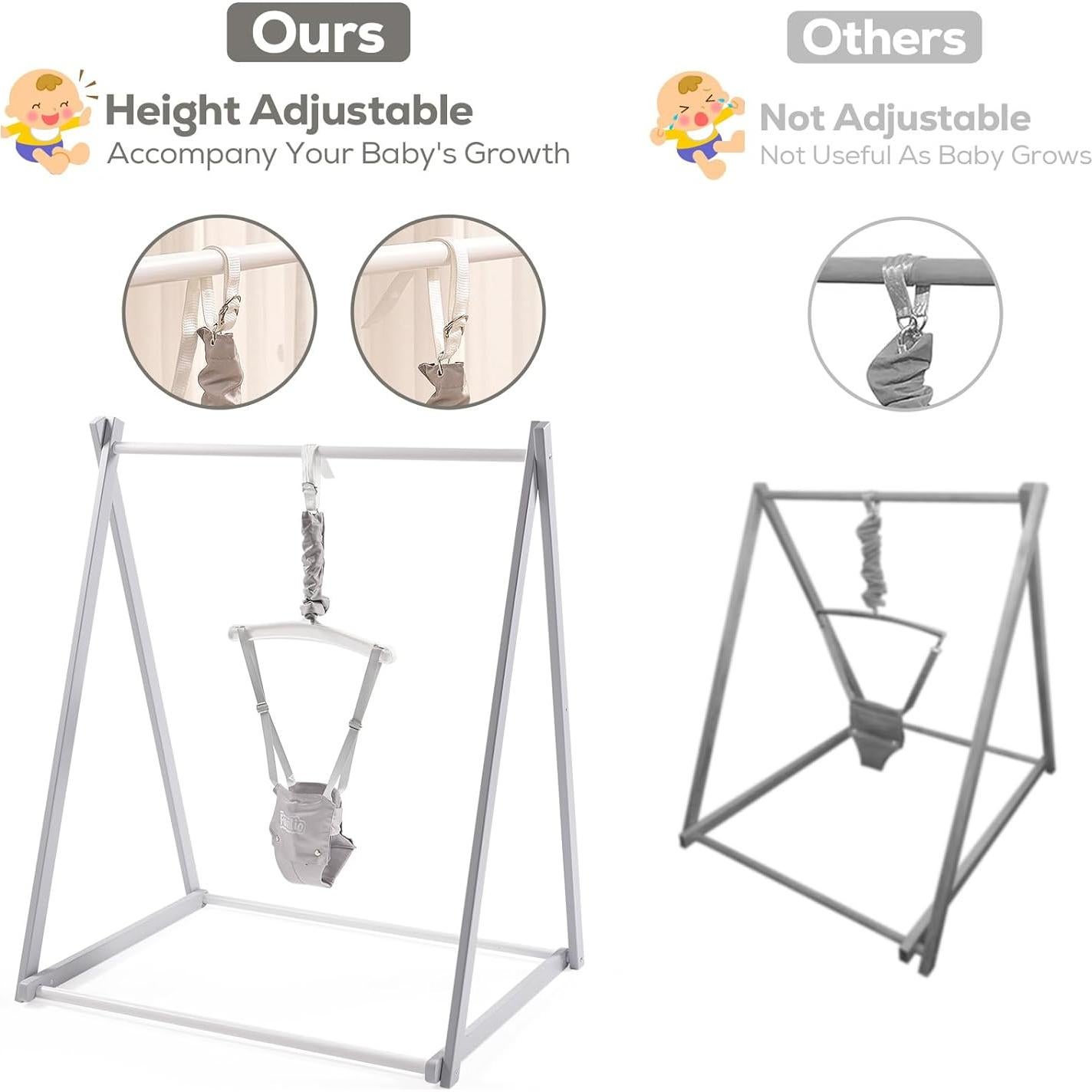 Saltador de Madera Montessori FUNLIO Ajustable 6-36 Meses - Gris