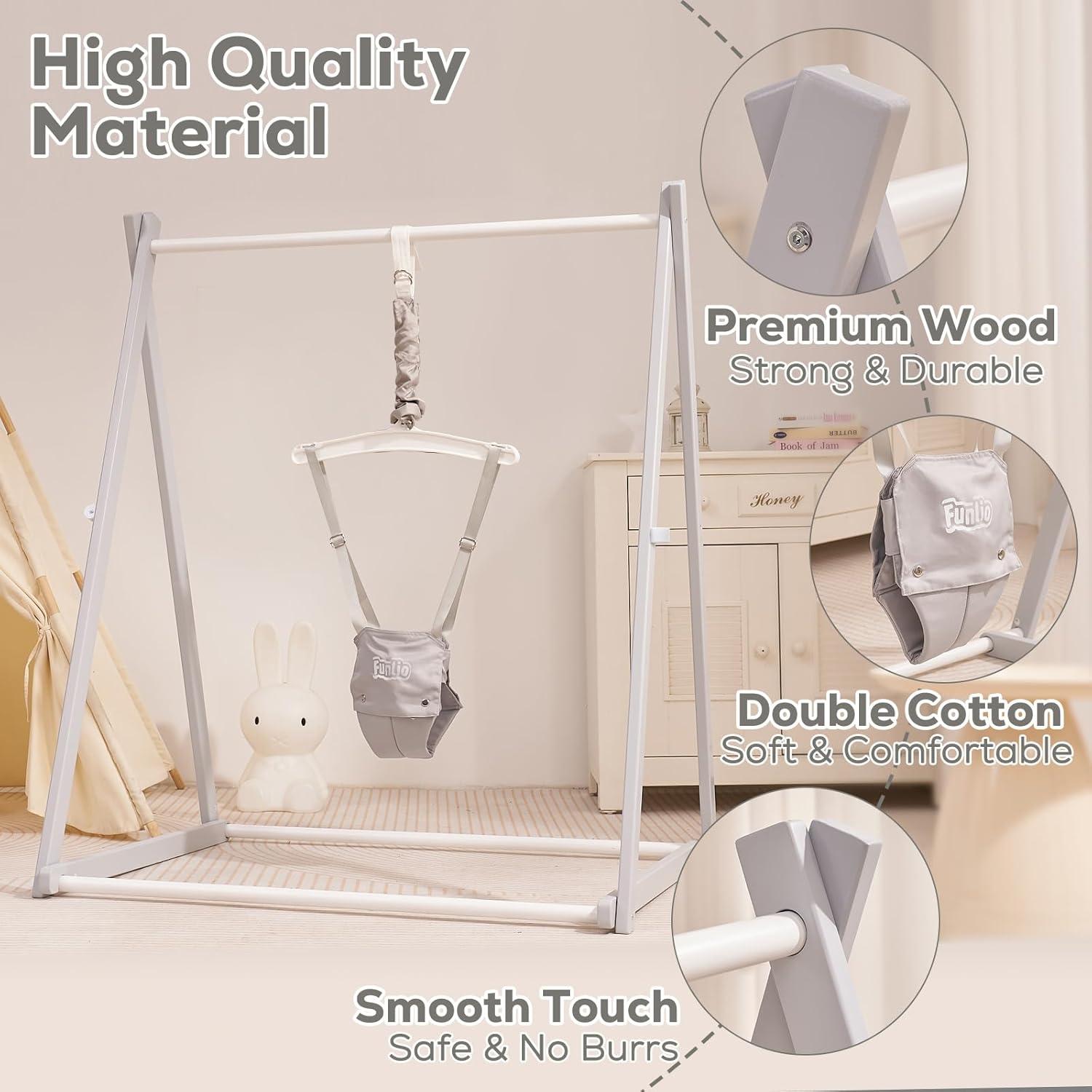 Saltador de Madera Montessori FUNLIO Ajustable 6-36 Meses - Gris