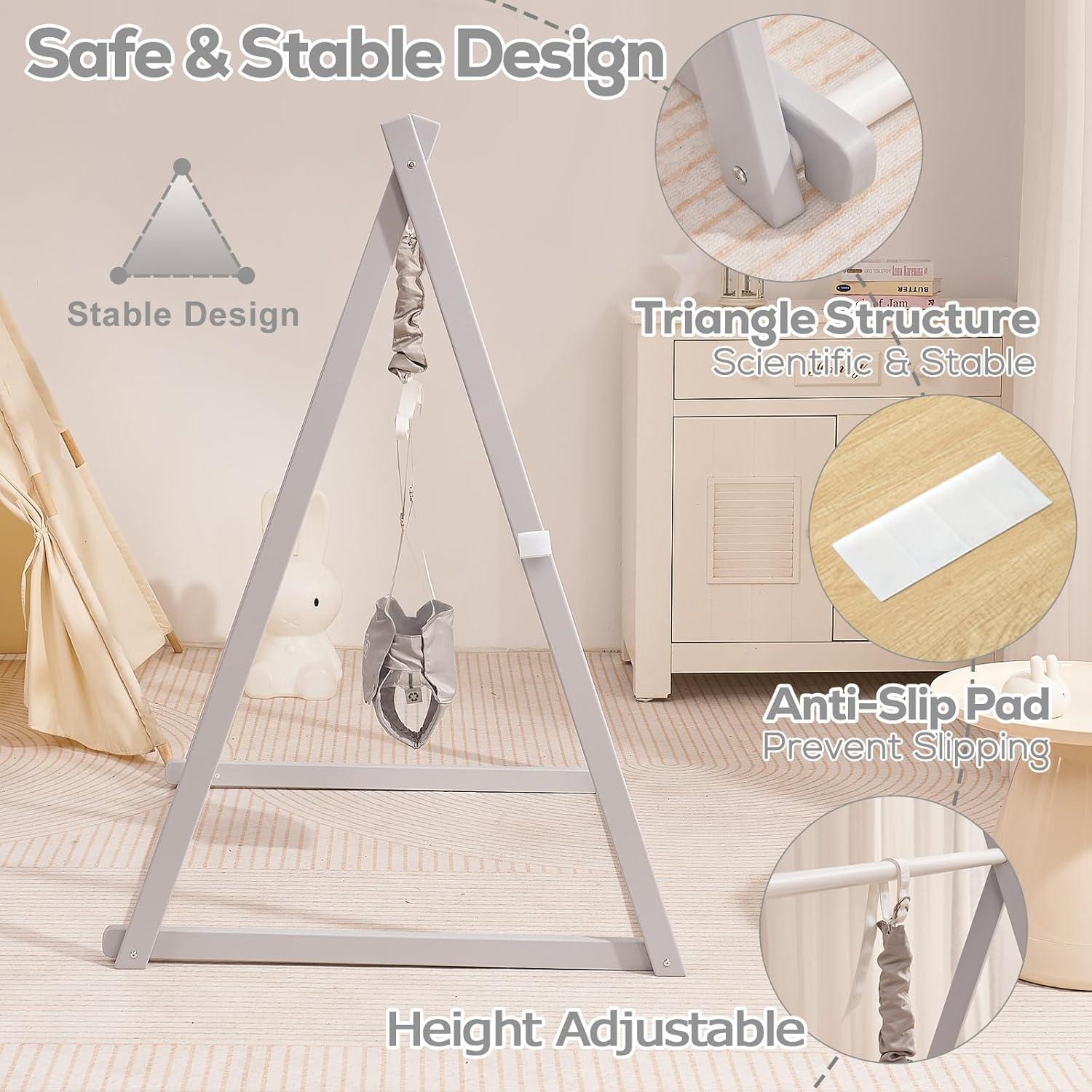 Saltador de Madera Montessori FUNLIO Ajustable 6-36 Meses - Gris