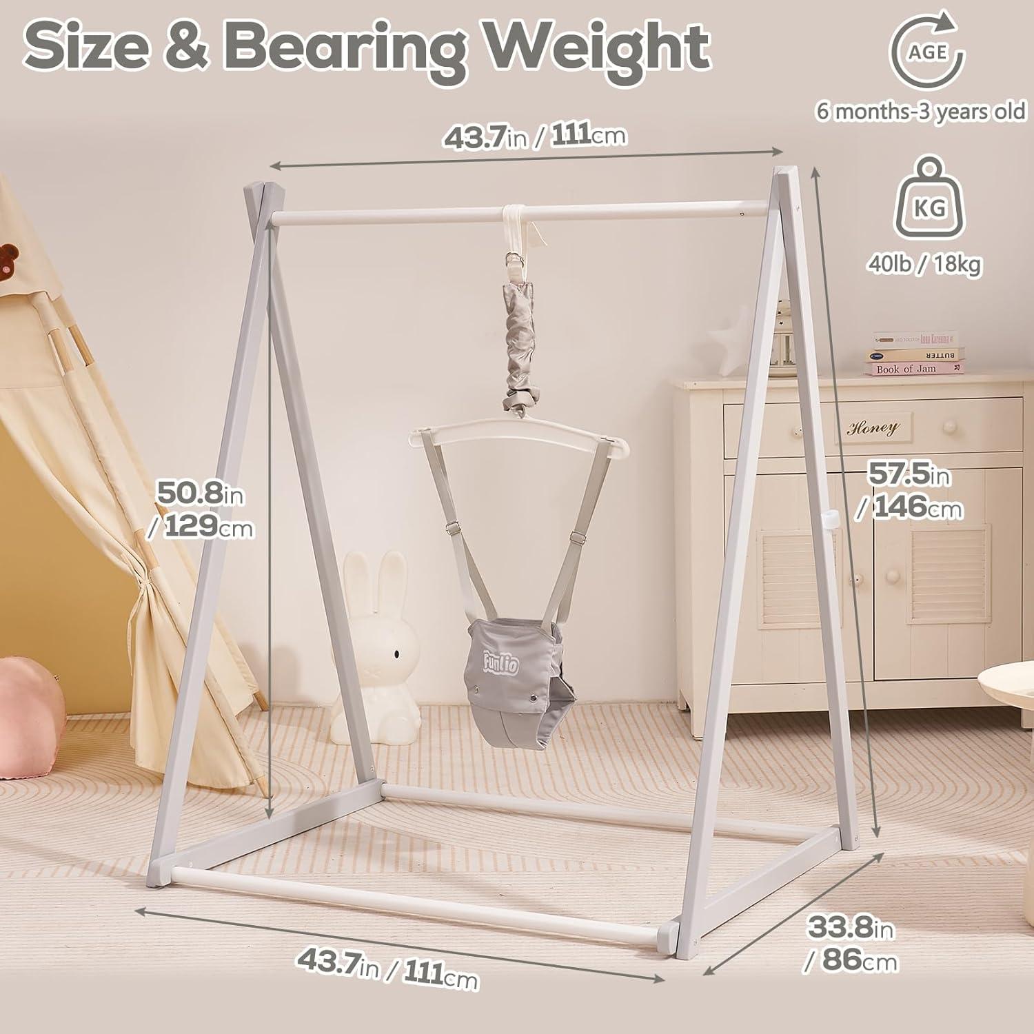 Saltador de Madera Montessori FUNLIO Ajustable 6-36 Meses - Gris