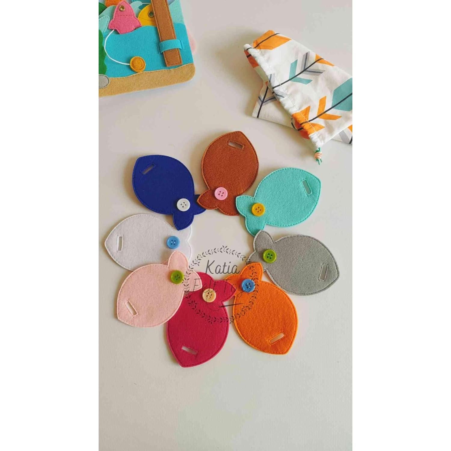 Juego de Pesca Montessori con Botones - 16 Piezas Educativas