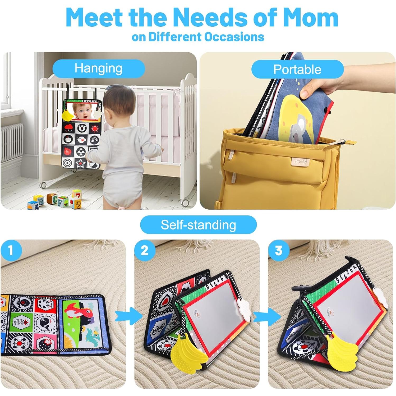 Juguete Espejo para Bebés Pocket Panda - Libro Sensorial 0-12 Meses