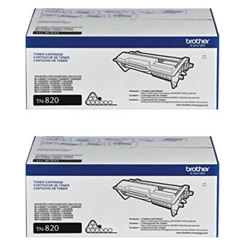 Cartucho de Tóner Negro Brother TN820 - 2 Paquetes, 3000 Páginas