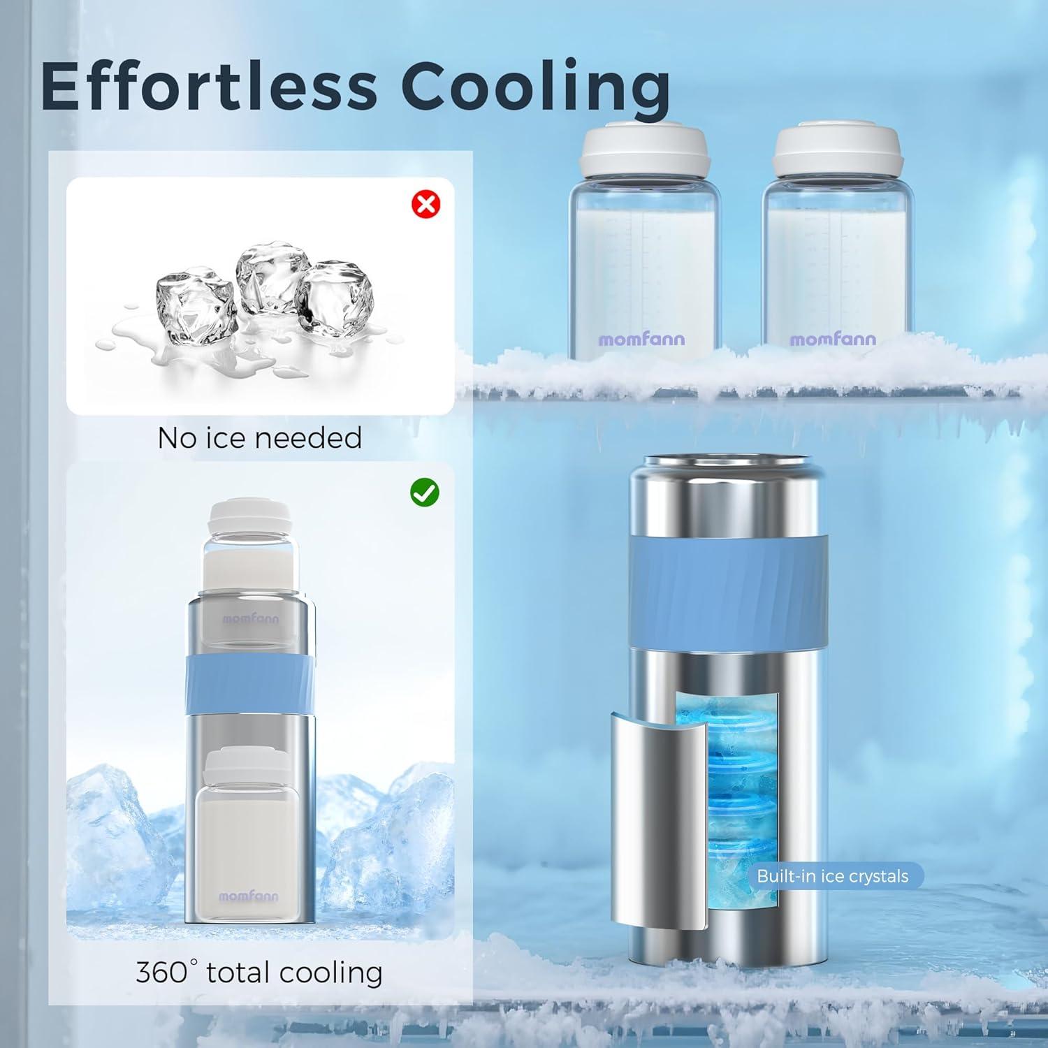 Enfriador de Leche Materna Portátil MOMFANN 20oz Acero Inoxidable