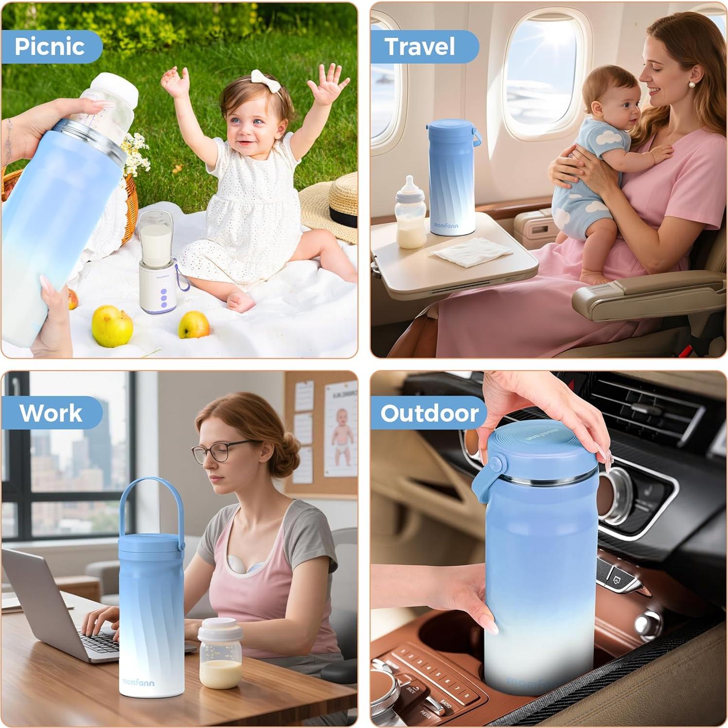 Enfriador de Leche Materna Portátil MOMFANN 20oz Acero Inoxidable