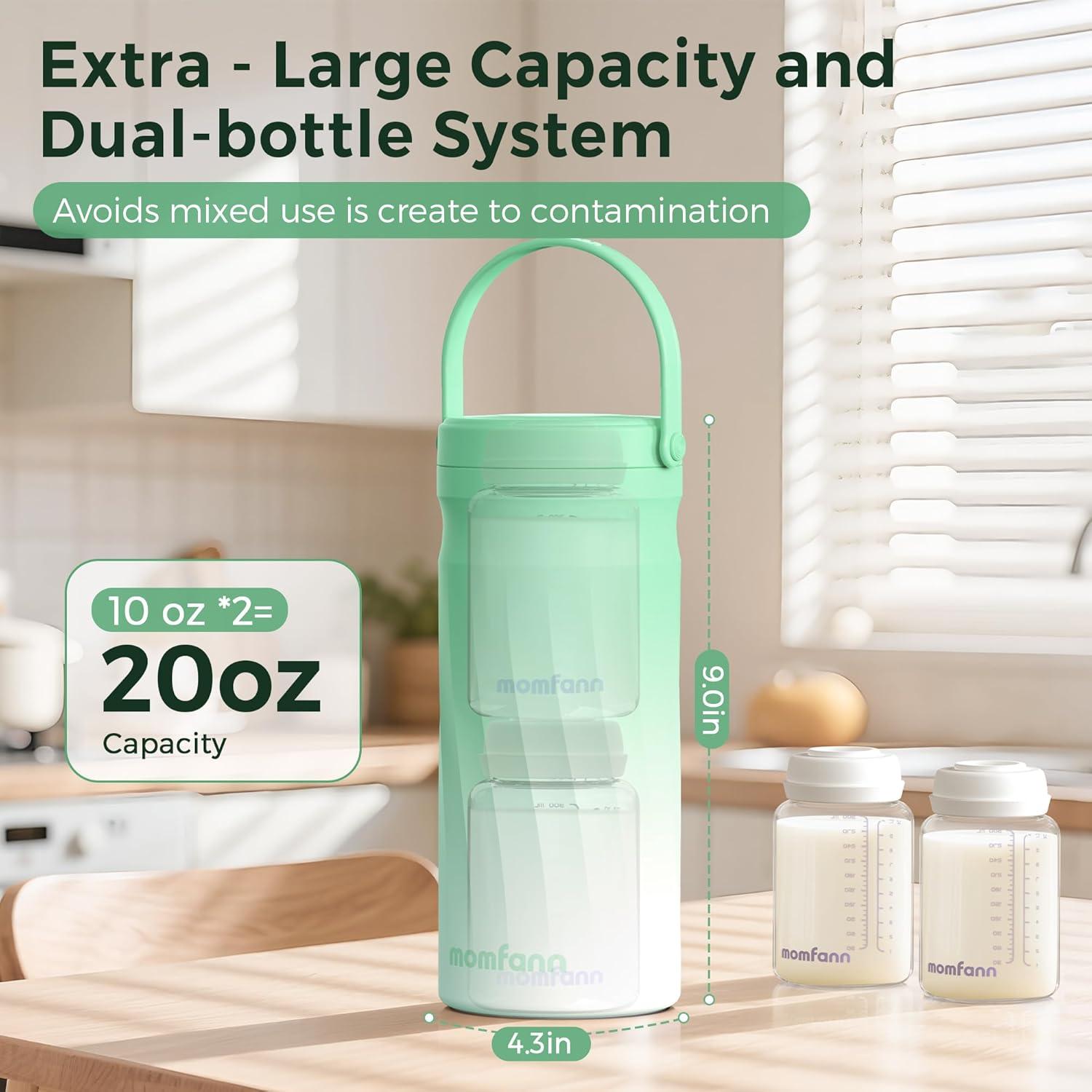 Enfriador de Leche Materna MOMFANN Acero Inoxidable 20oz Verde