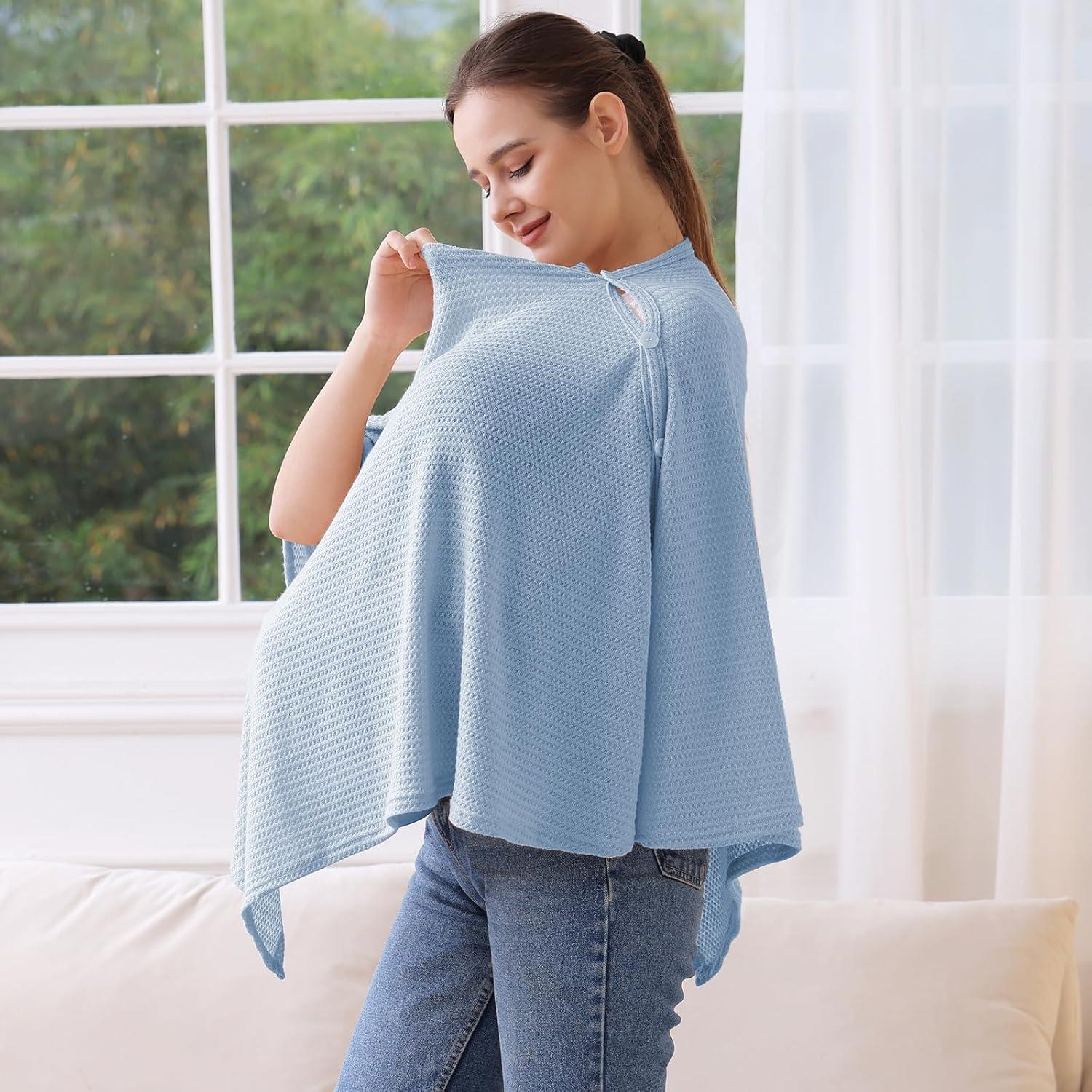 Cubierta de Lactancia Zdolmy Azul Transpirable y Suave