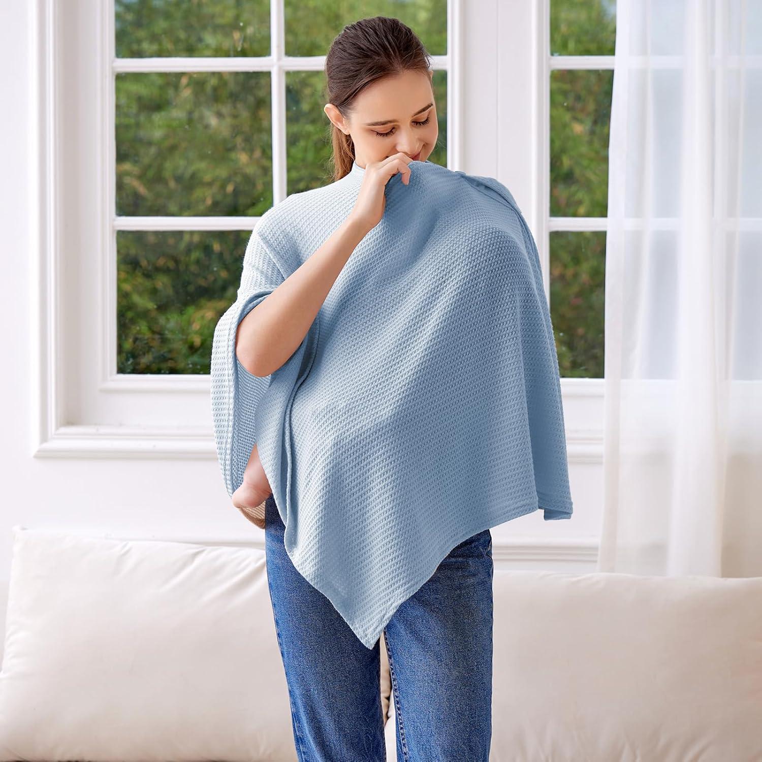 Cubierta de Lactancia Zdolmy Azul Transpirable y Suave