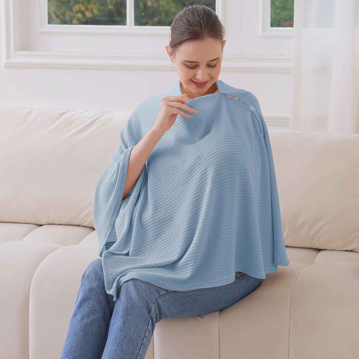 Cubierta de Lactancia Zdolmy Azul Transpirable y Suave