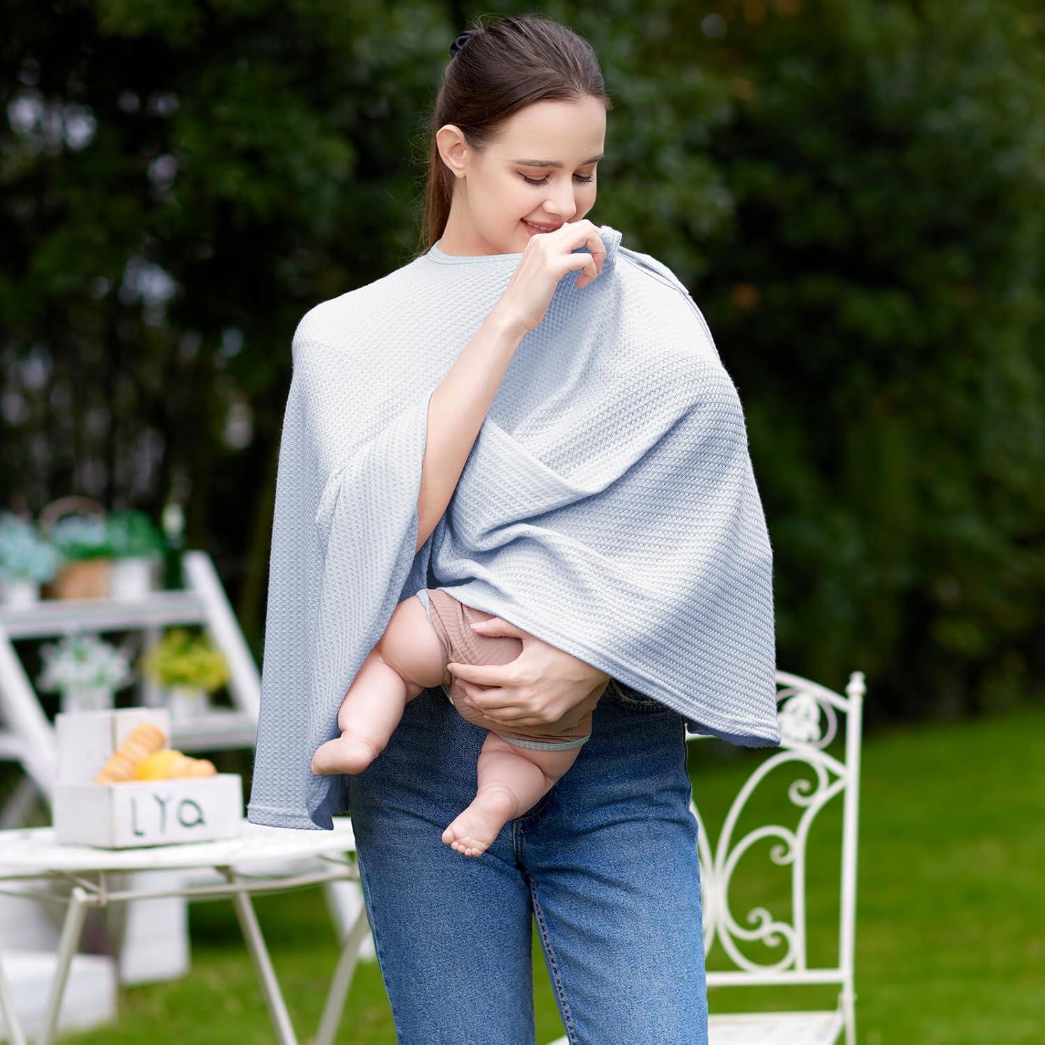 Cubierta de Lactancia Zdolmy Azul Transpirable y Suave