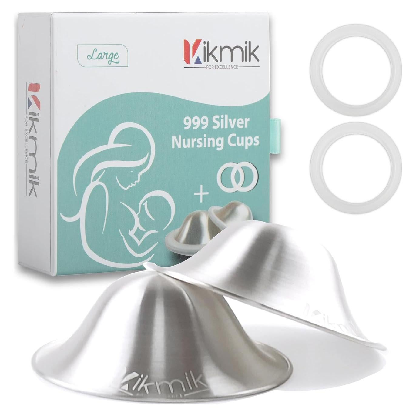 Copas de Lactancia de Plata 999 O-Feel Grande - Alivio y Protección