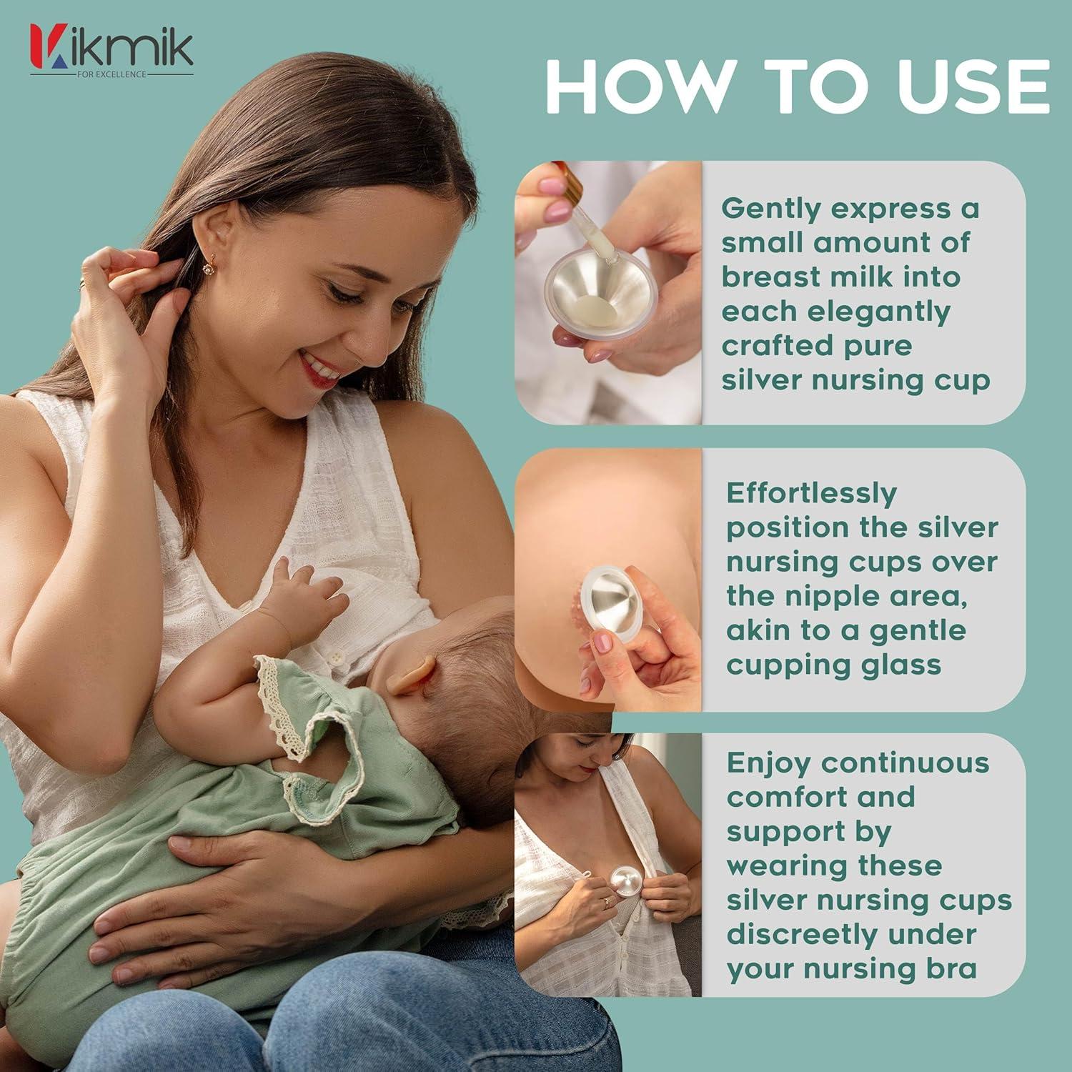 Copas de Lactancia de Plata 999 O-Feel Grande - Alivio y Protección