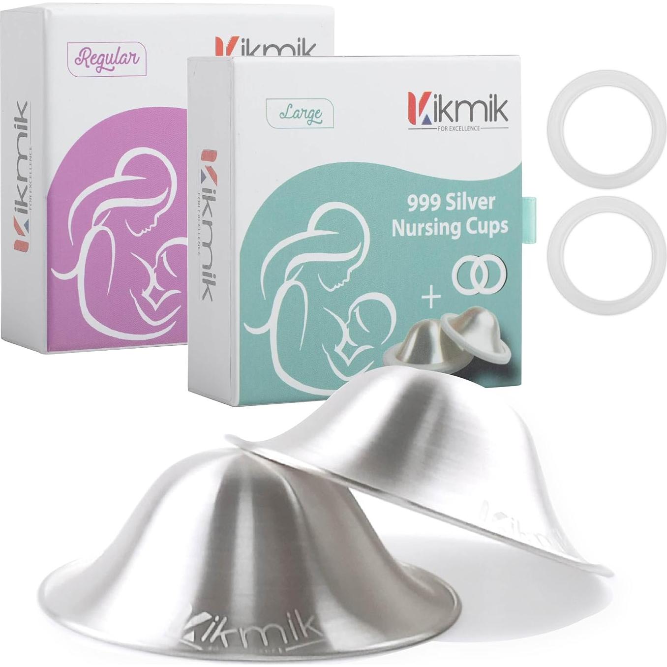 Copas de Lactancia de Plata 999 O-Feel Grande - Alivio y Protección