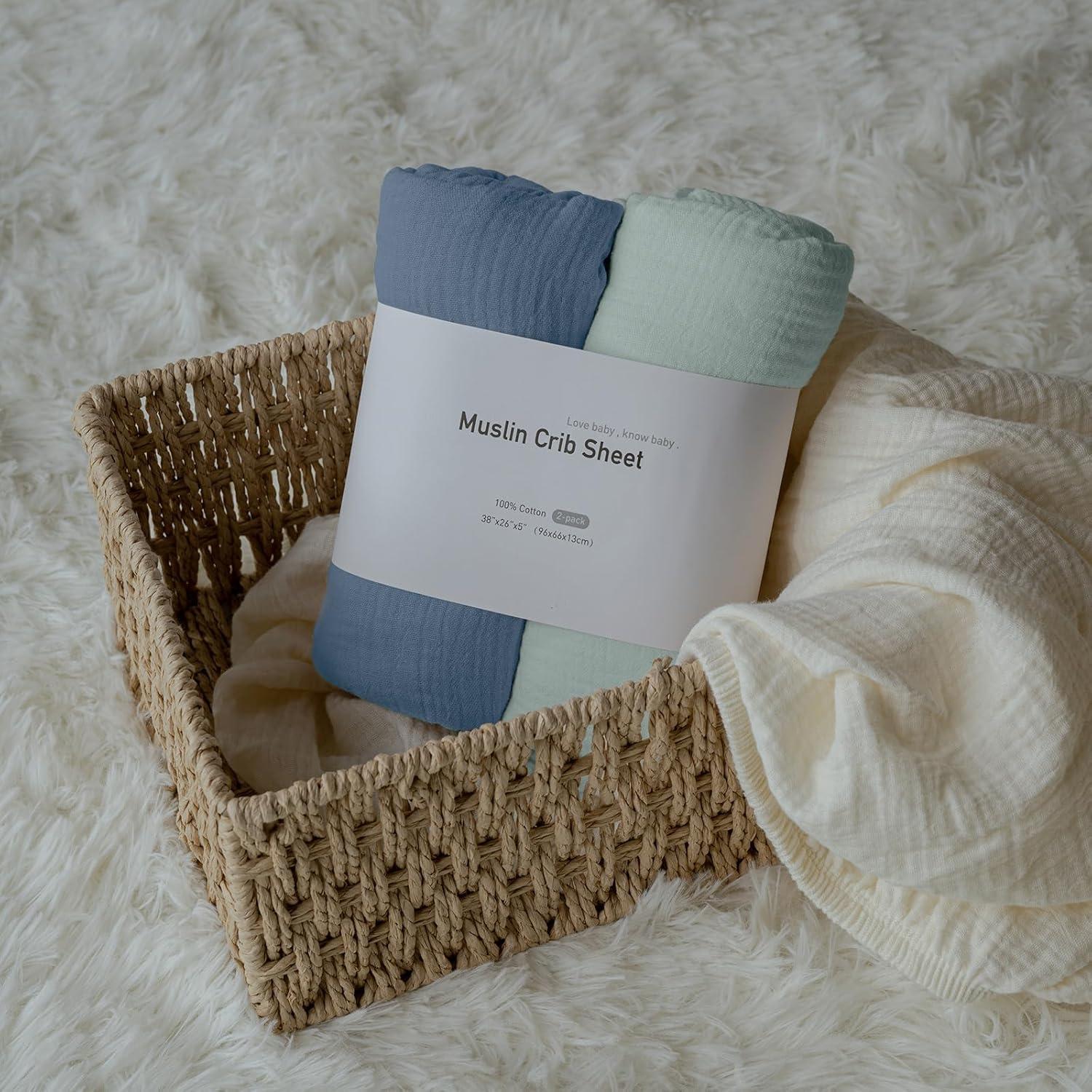 Sábanas de Muselina LYRICHOM BABY para Cuna Mini - 2 Piezas