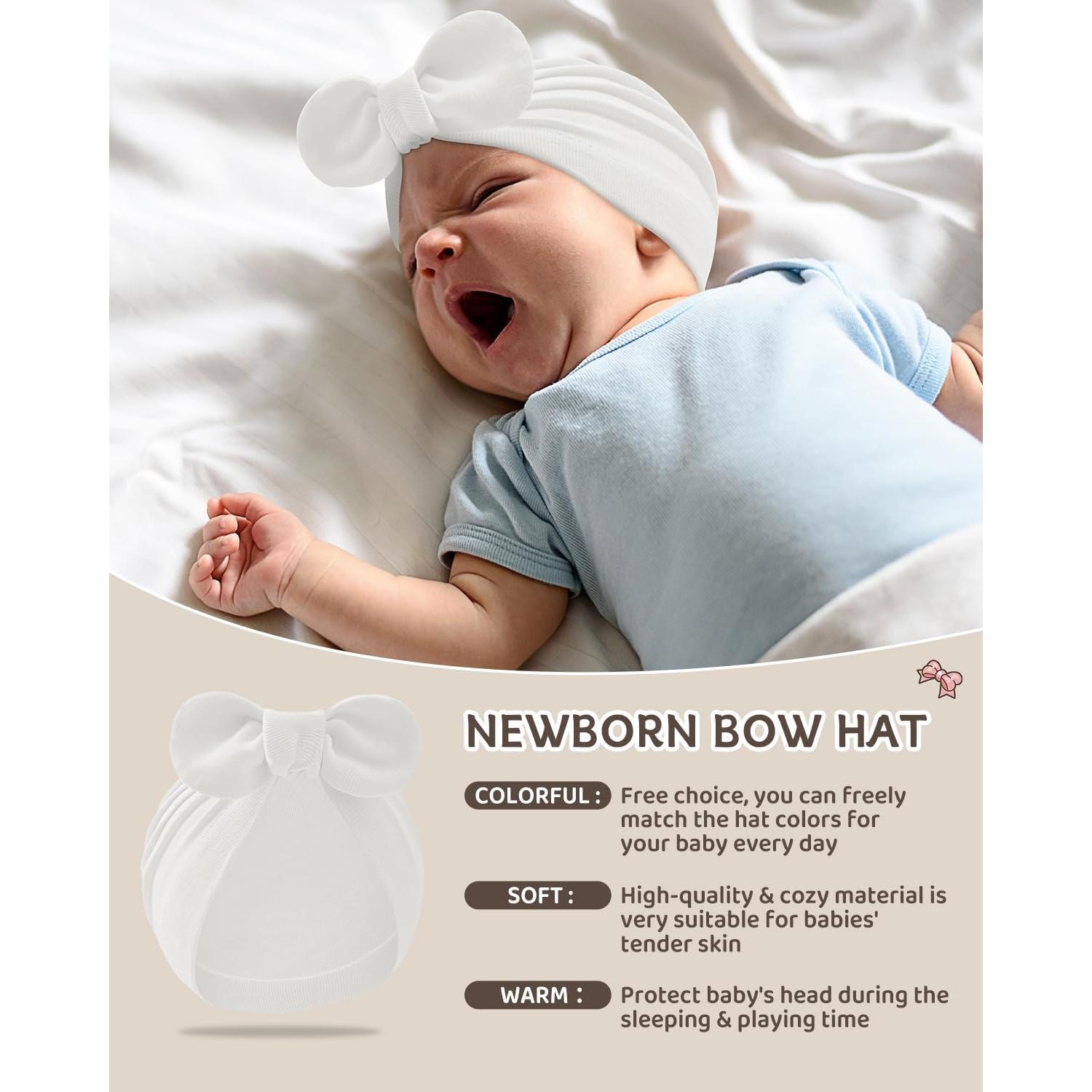 Gorro para recién nacido Century Star con lazo - 0-24 meses