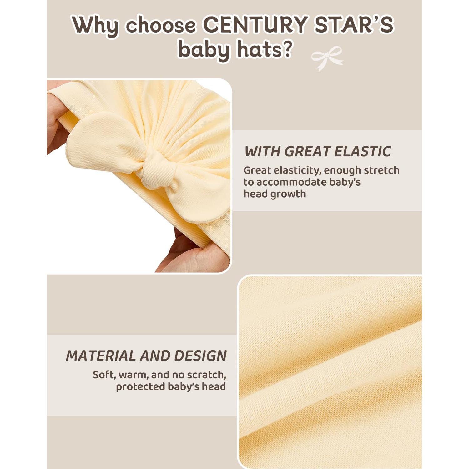 Gorro para recién nacido Century Star con lazo - 0-24 meses