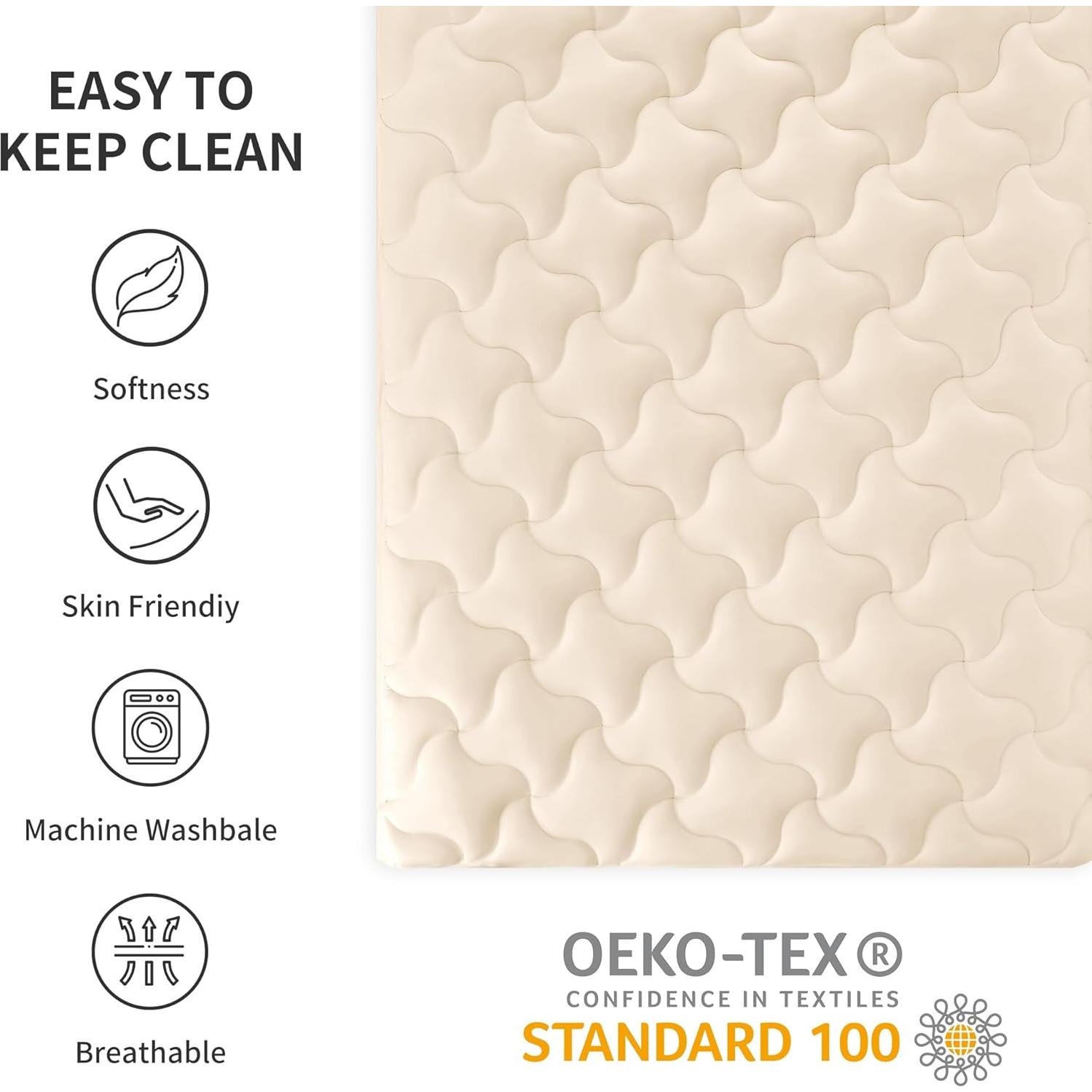 Protector de Colchón SLEEP ZONE Individual Beige 20-53 cm Microfibra