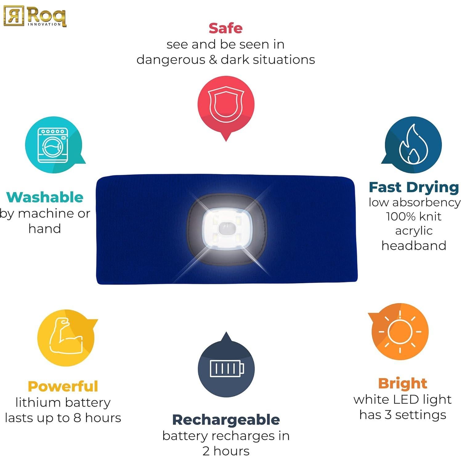 Diadema Linterna LED Head Lightz - Azul Galaxia - Recargable